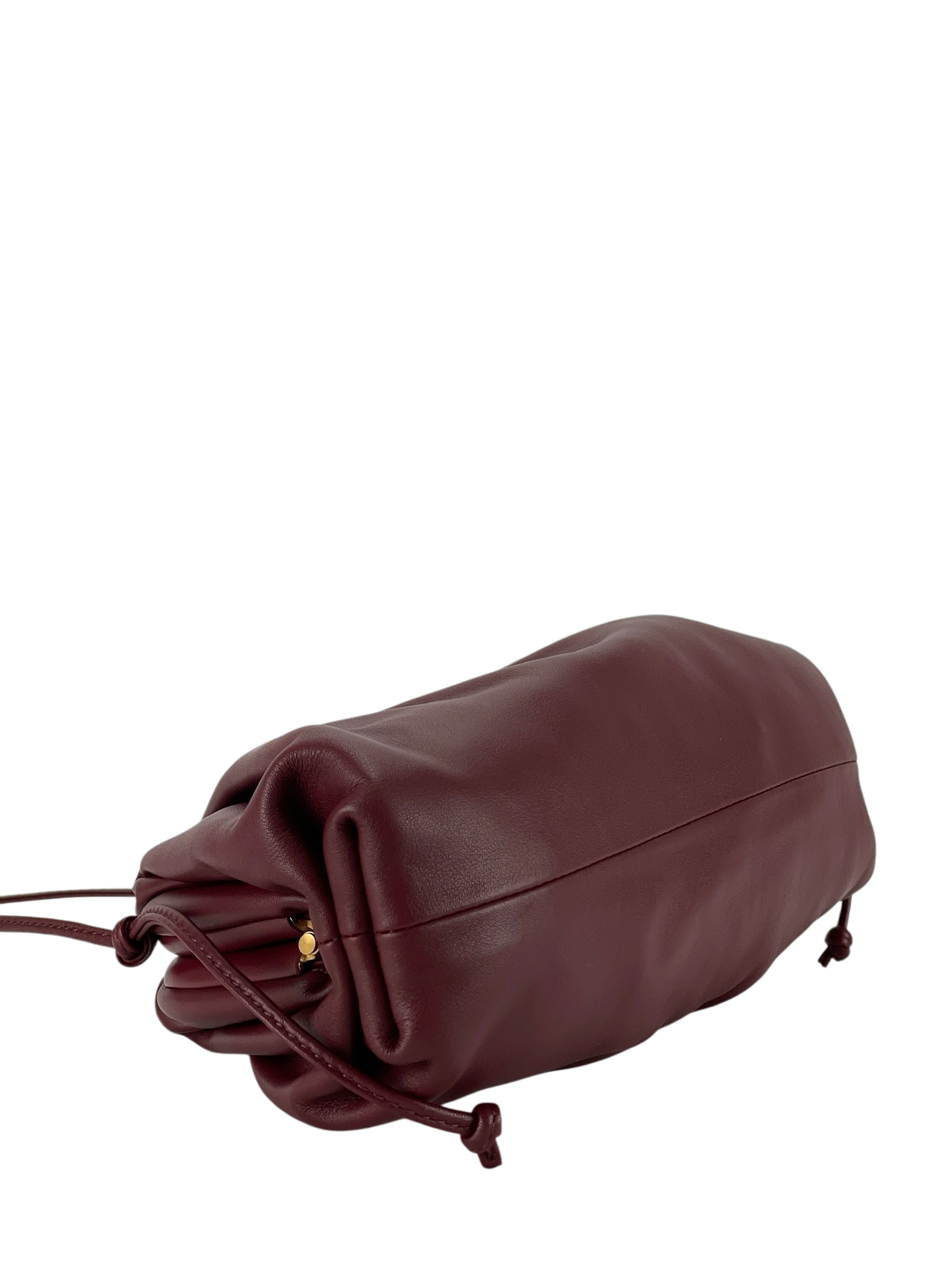 BOTTEGA VENETA - The Mini Pouch Bordeaux Claret Butter Calfskin