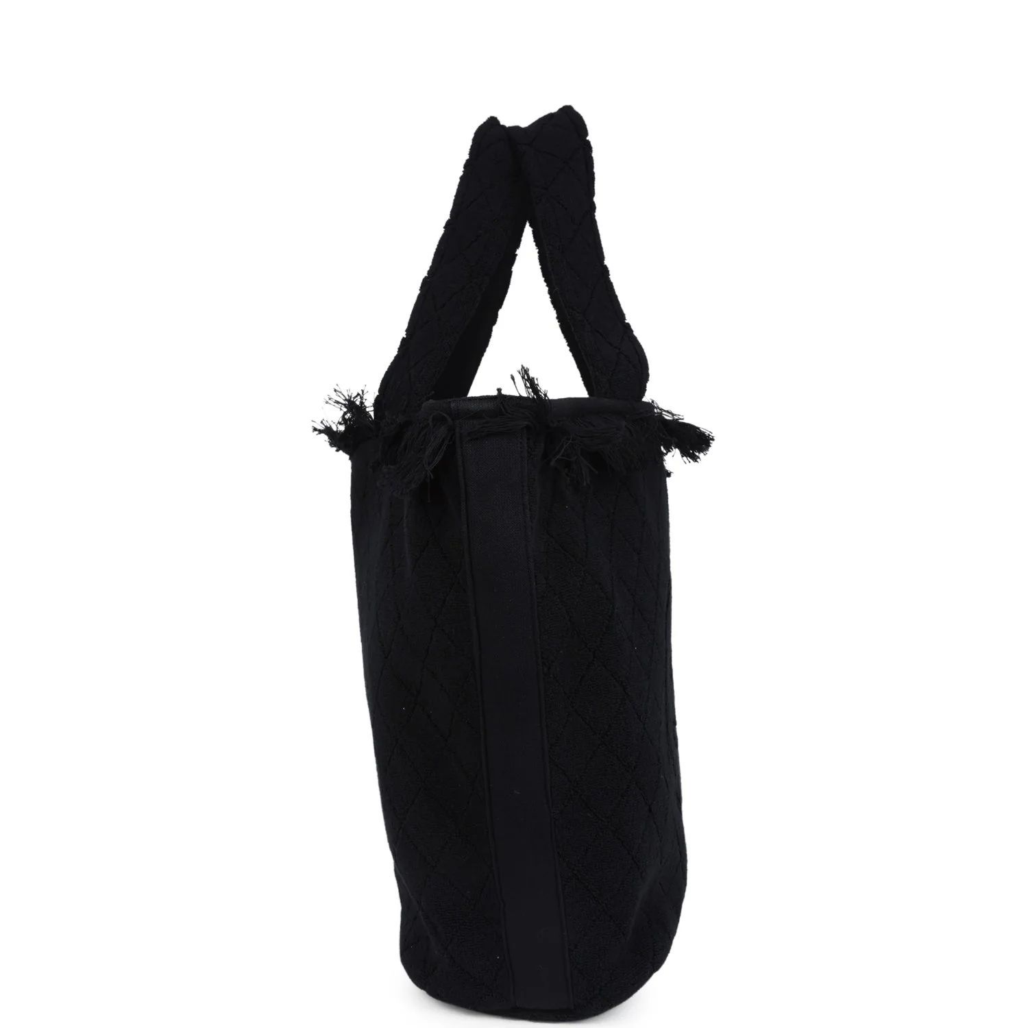 Chanel Coco Beach Tote Bag & Towel Set Black Terry Cloth