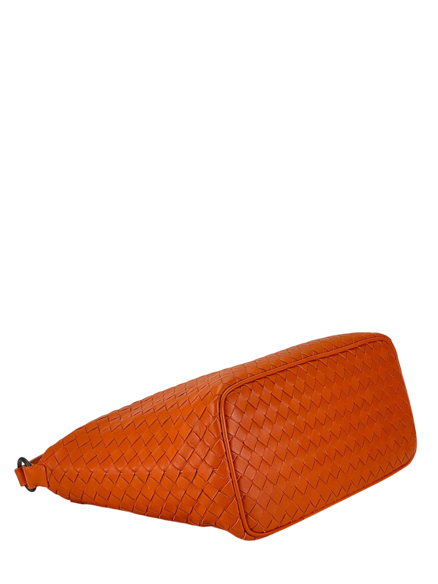 BOTTEGA VENETA - Zip Hobo Intrecciato Nappa Orange Calfskin