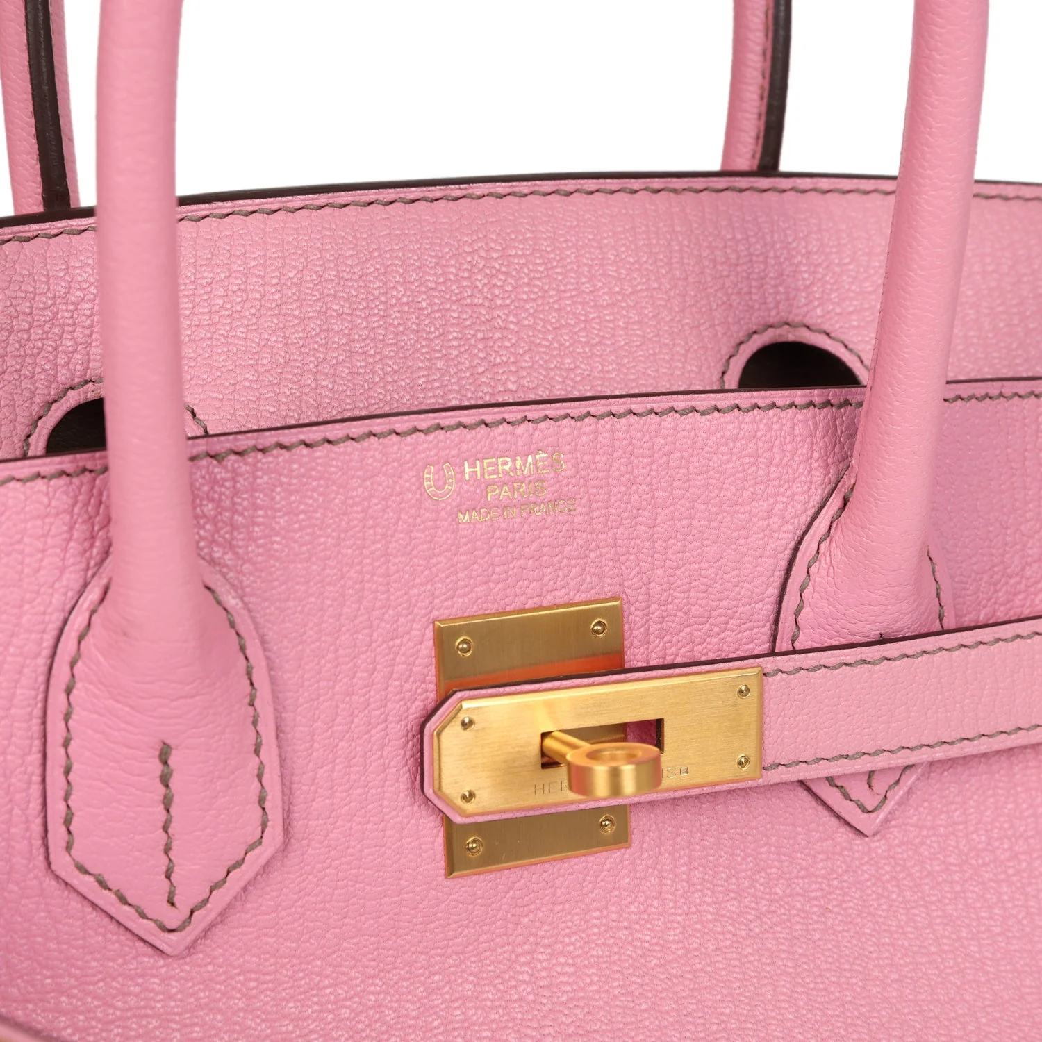 Pre-owned Hermes Special Order (HSS) Birkin 30 Bubblegum Verso Chèvre Brushed Gold Hardware