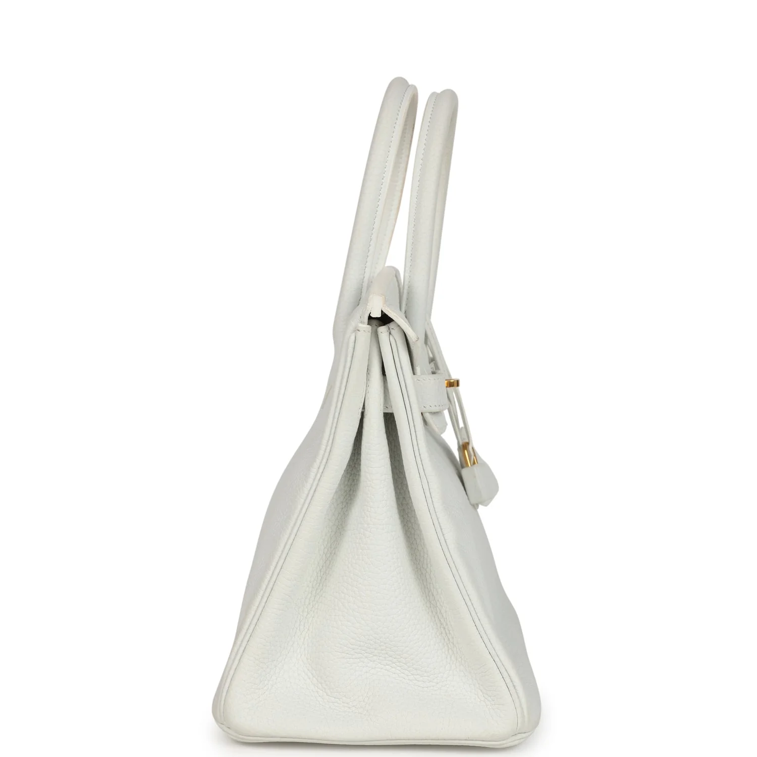 Pre-owned Hermès Birkin 30 White Clemence Gold Hardware