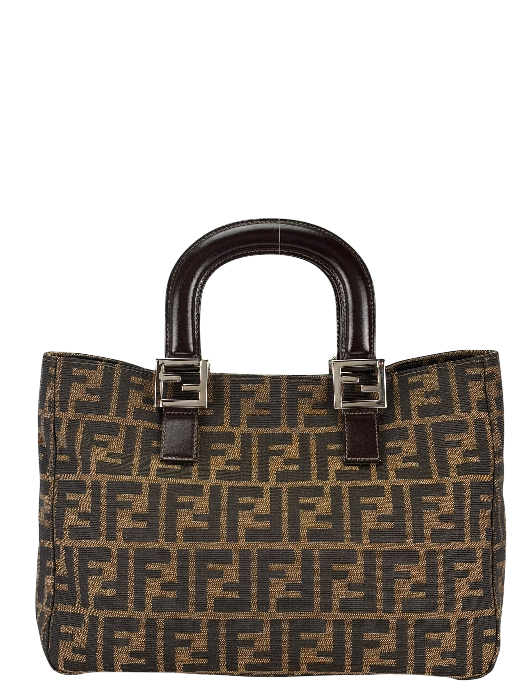 FENDI - Brown Canvas Tote Zucca Nylon Handbag