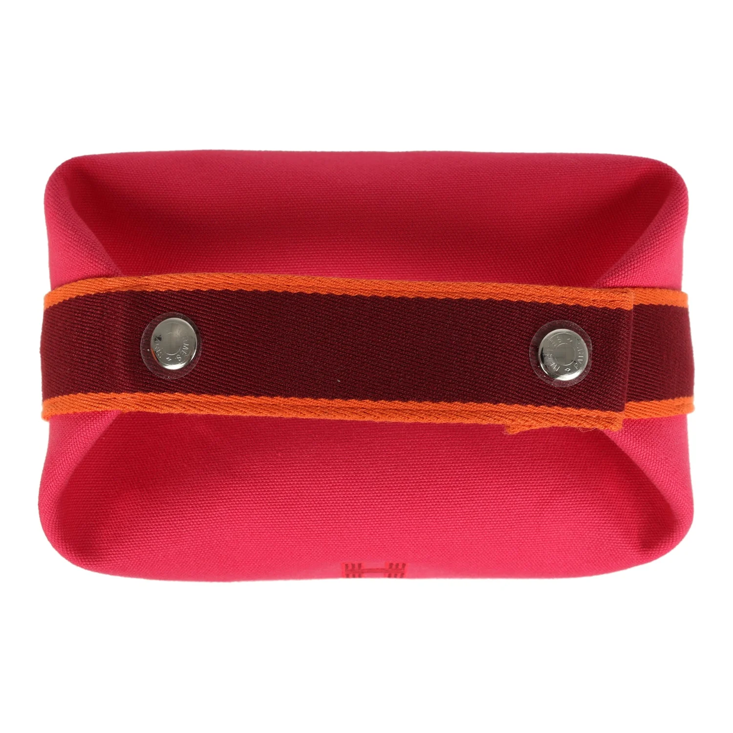 Hermes Bride A Brac Carre Case PM Hibiscus Canvas Palladium Hardware