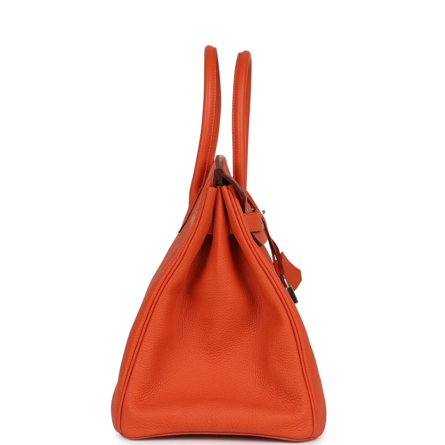 Pre-owned Hermes Birkin 35 Orange Togo Palladium Hardware
