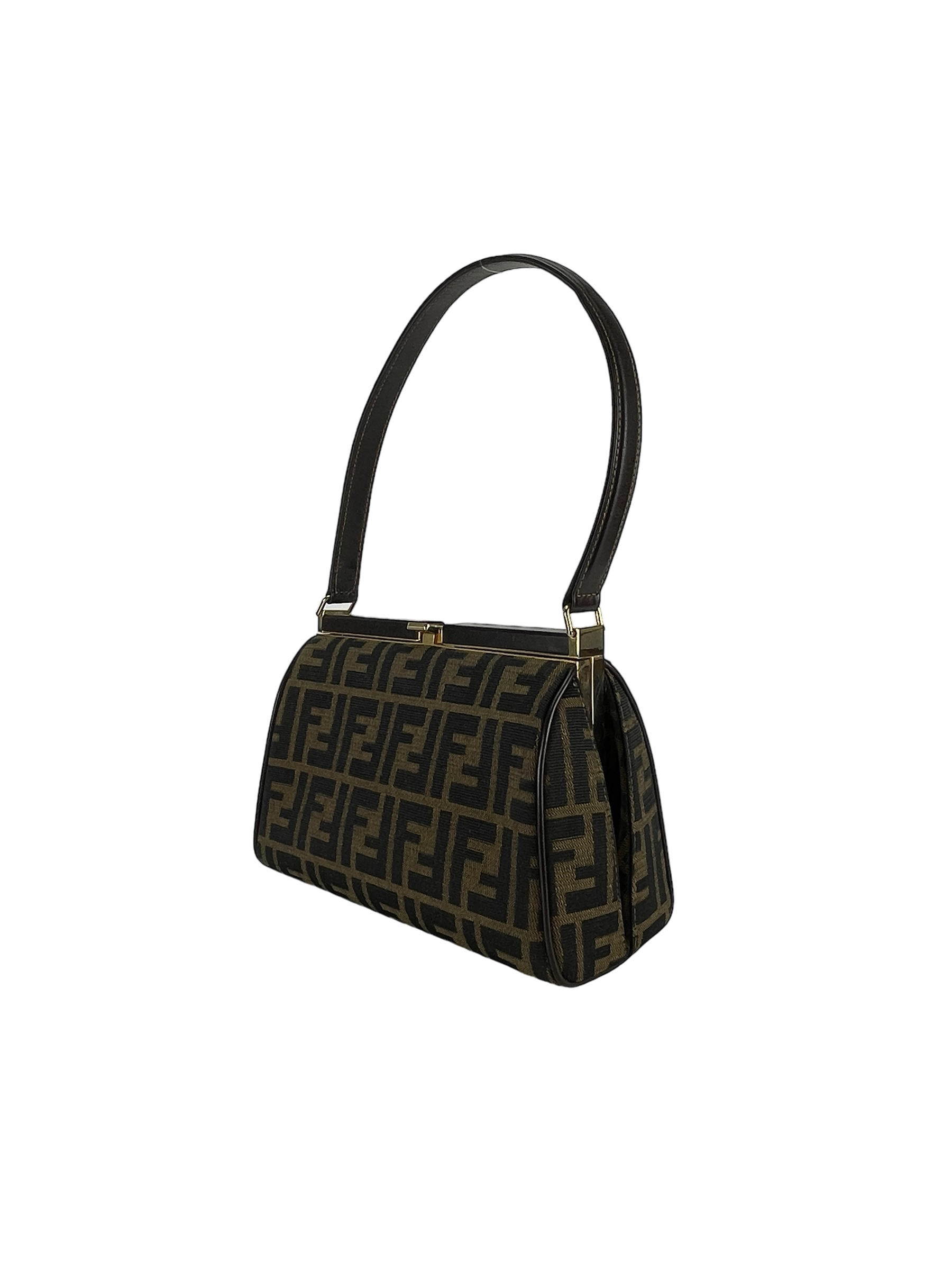 FENDI - Zucca Canvas Top Handle Bag Canvas Handbag