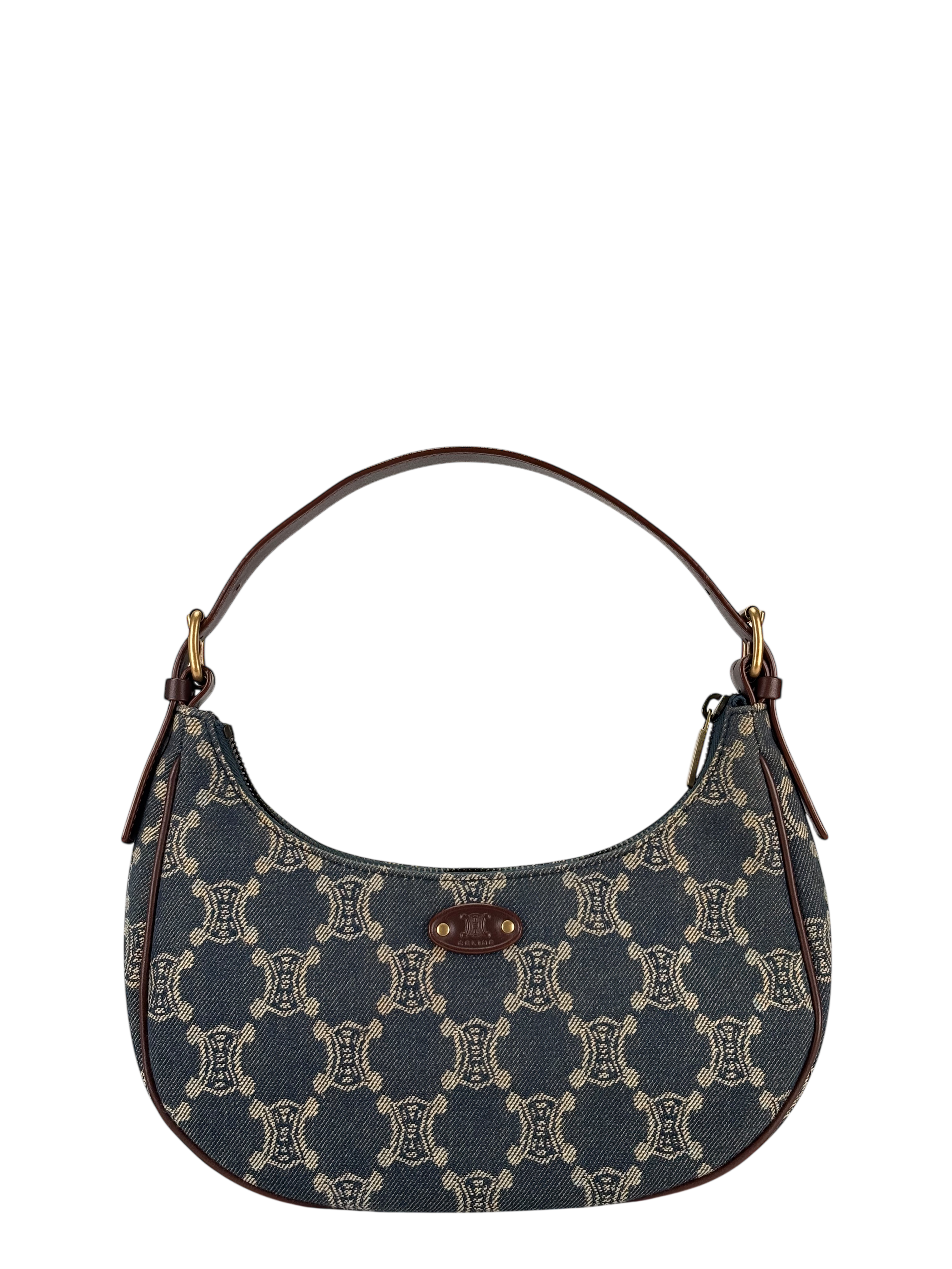 CELINE - Blue Denim Paris Macadam Shoulder Bag