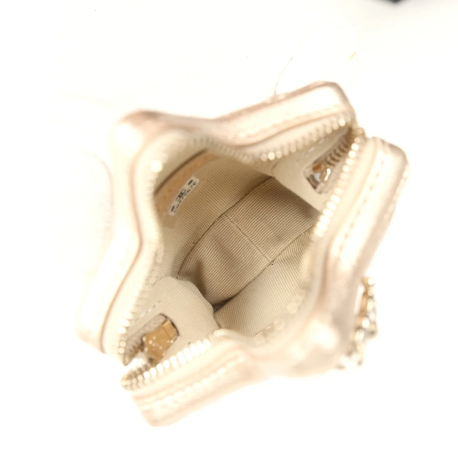 Chanel Walk Of Fame Star Clip-On Coin Purse Metallic Gold Goatskin Light Gold Hardware