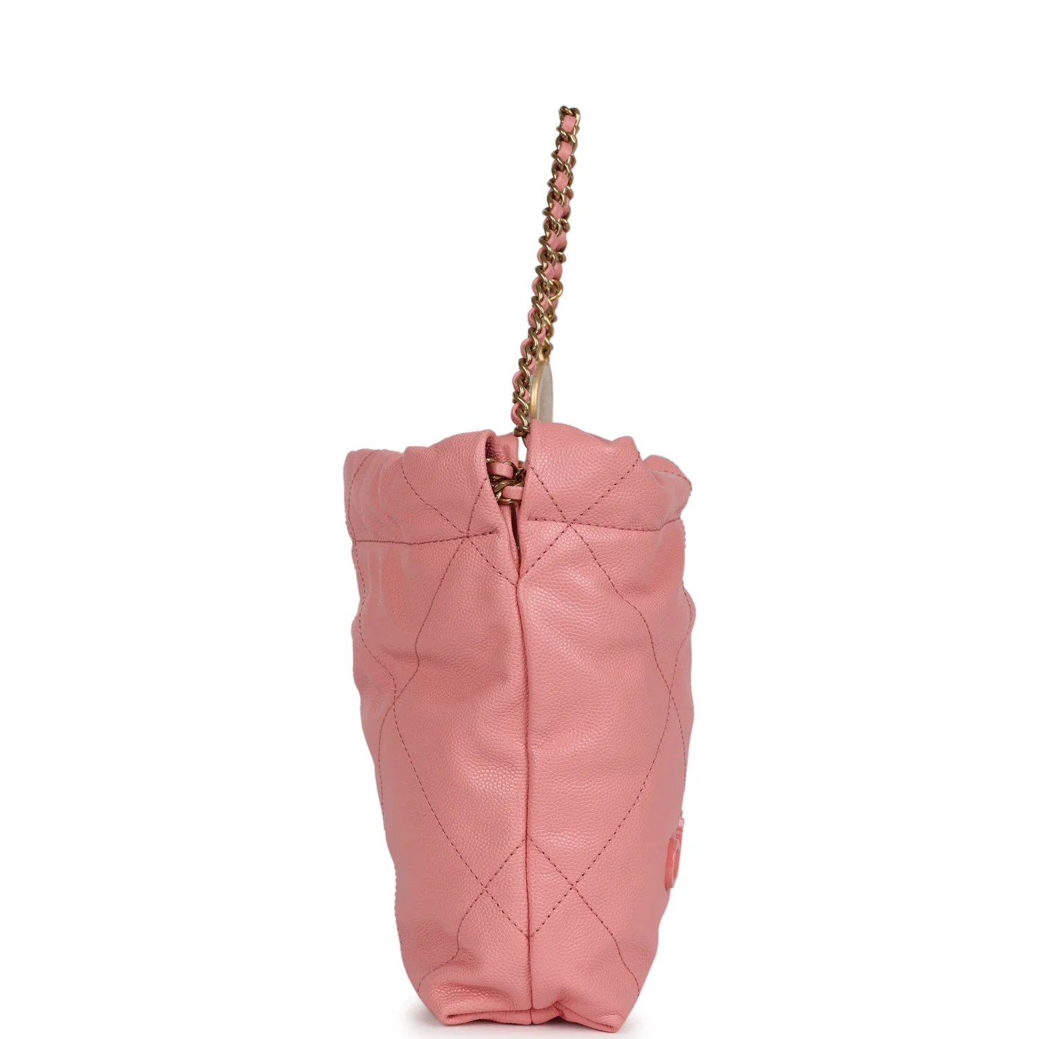 Chanel Mini 22 Bag Pink Shiny Calfskin Lacquered Gold Hardware