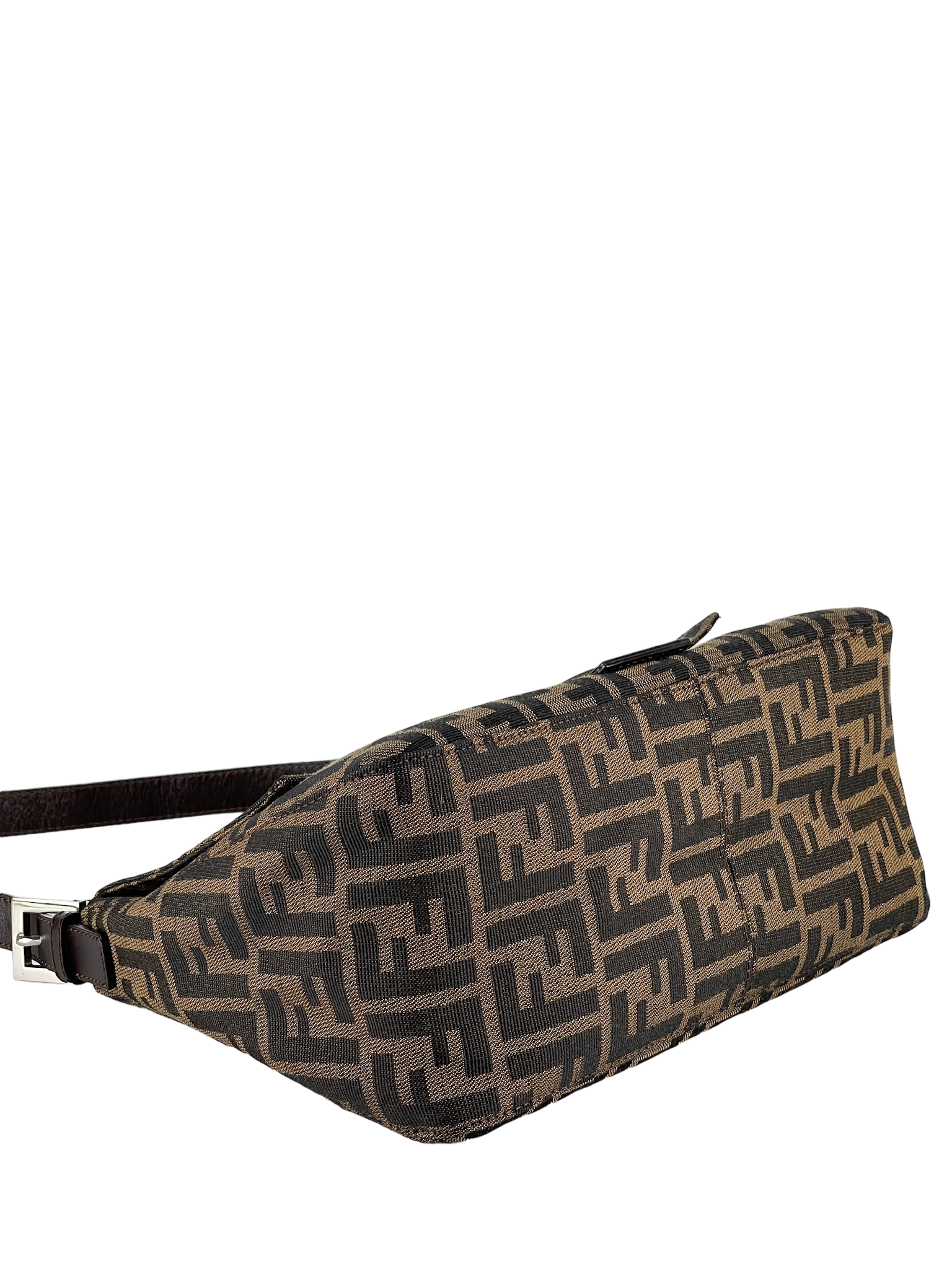 FENDI - Brown Zucca Mamma Baguette Handbag Silver Hardware