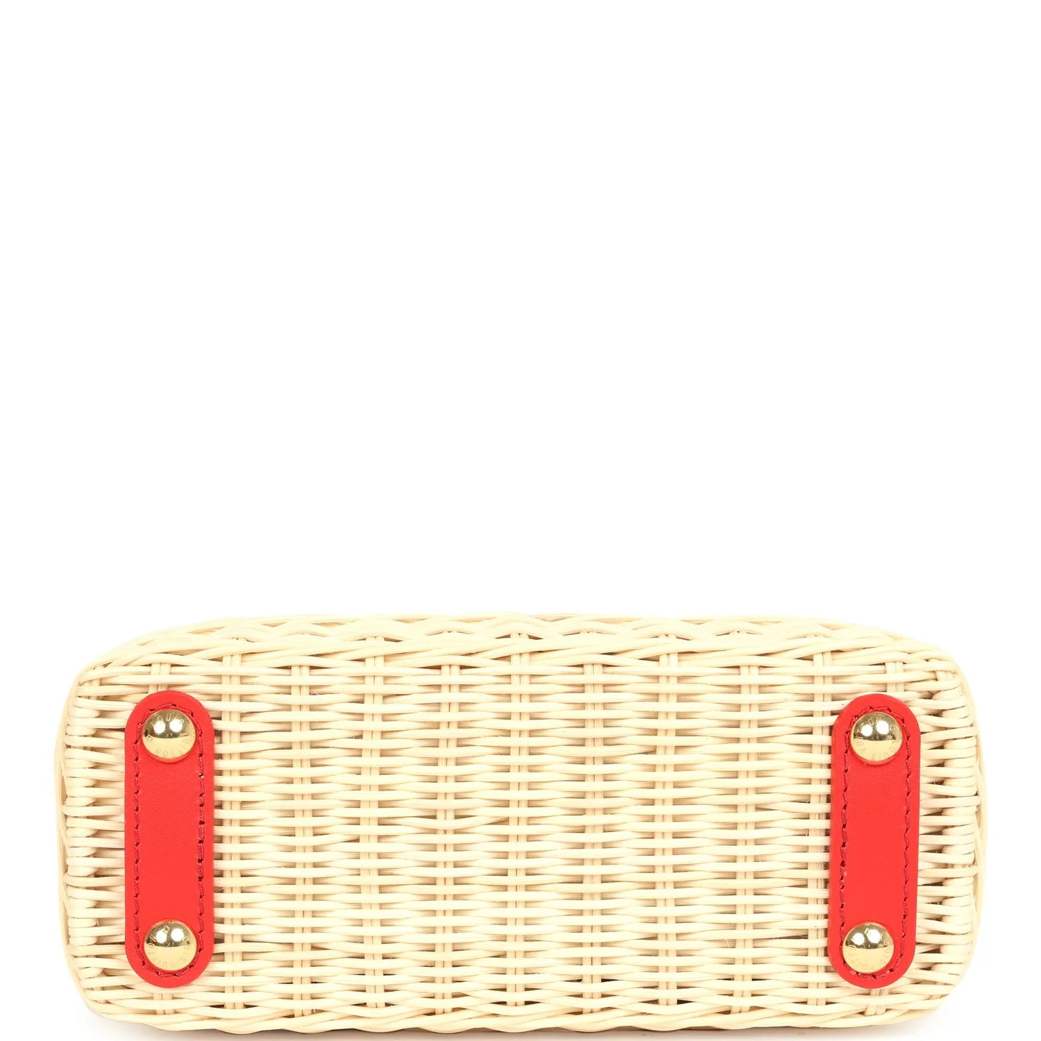 Louis Vuitton X Takashi Murakami Capucines Mini Red and Blue Monogram Cherry Denim and Rattan Wicker Gold Hardware