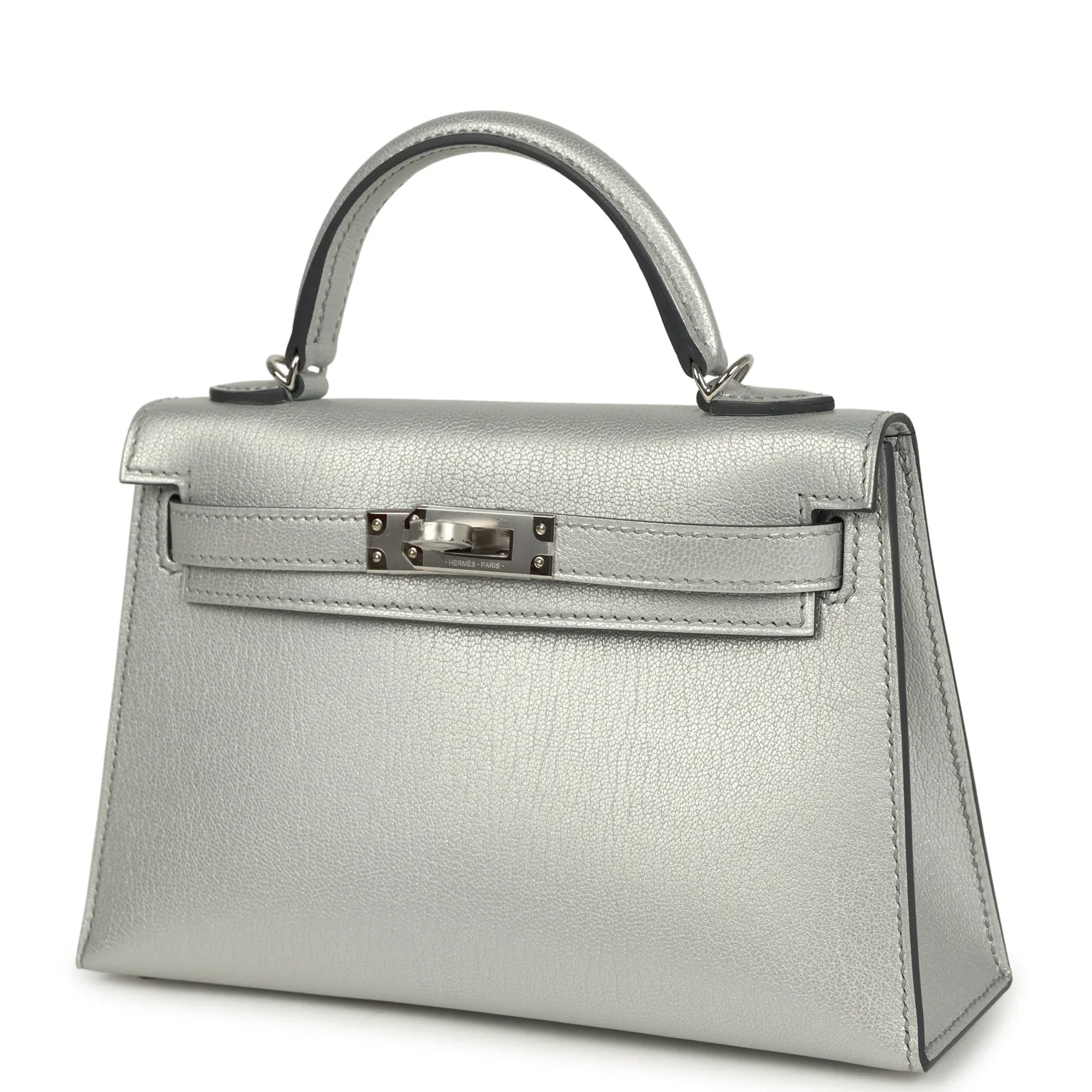 Hermes Kelly Sellier 20 Argent Chevre Chamkilight Palladium Hardware