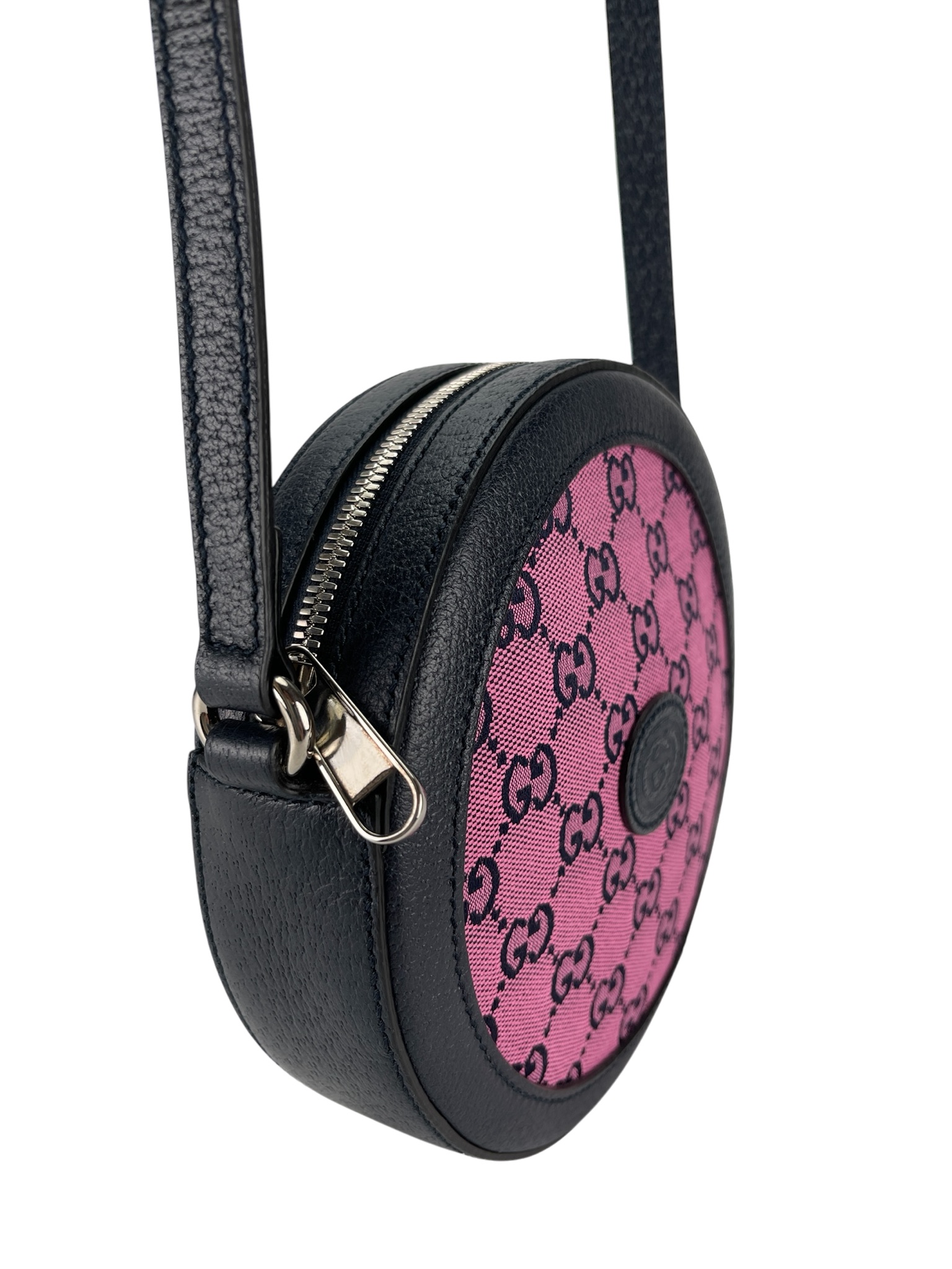 GUCCI - Ophidia round cloth crossbody bag Pink Black