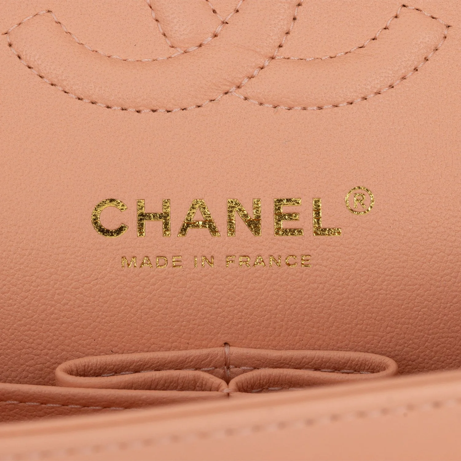 Chanel Small Classic Double Flap Peach Lambskin Light Gold Hardware