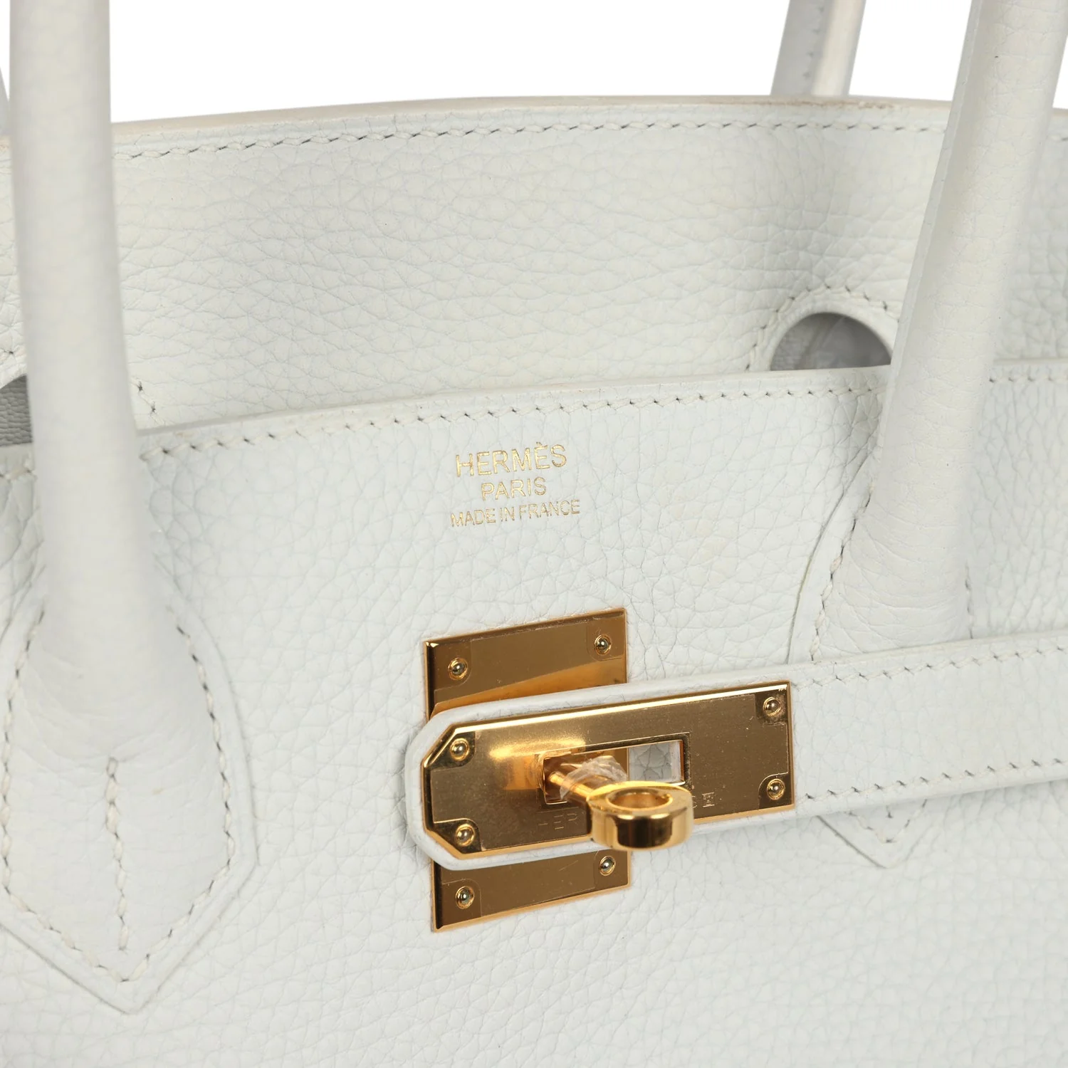 Pre-owned Hermès Birkin 30 White Clemence Gold Hardware