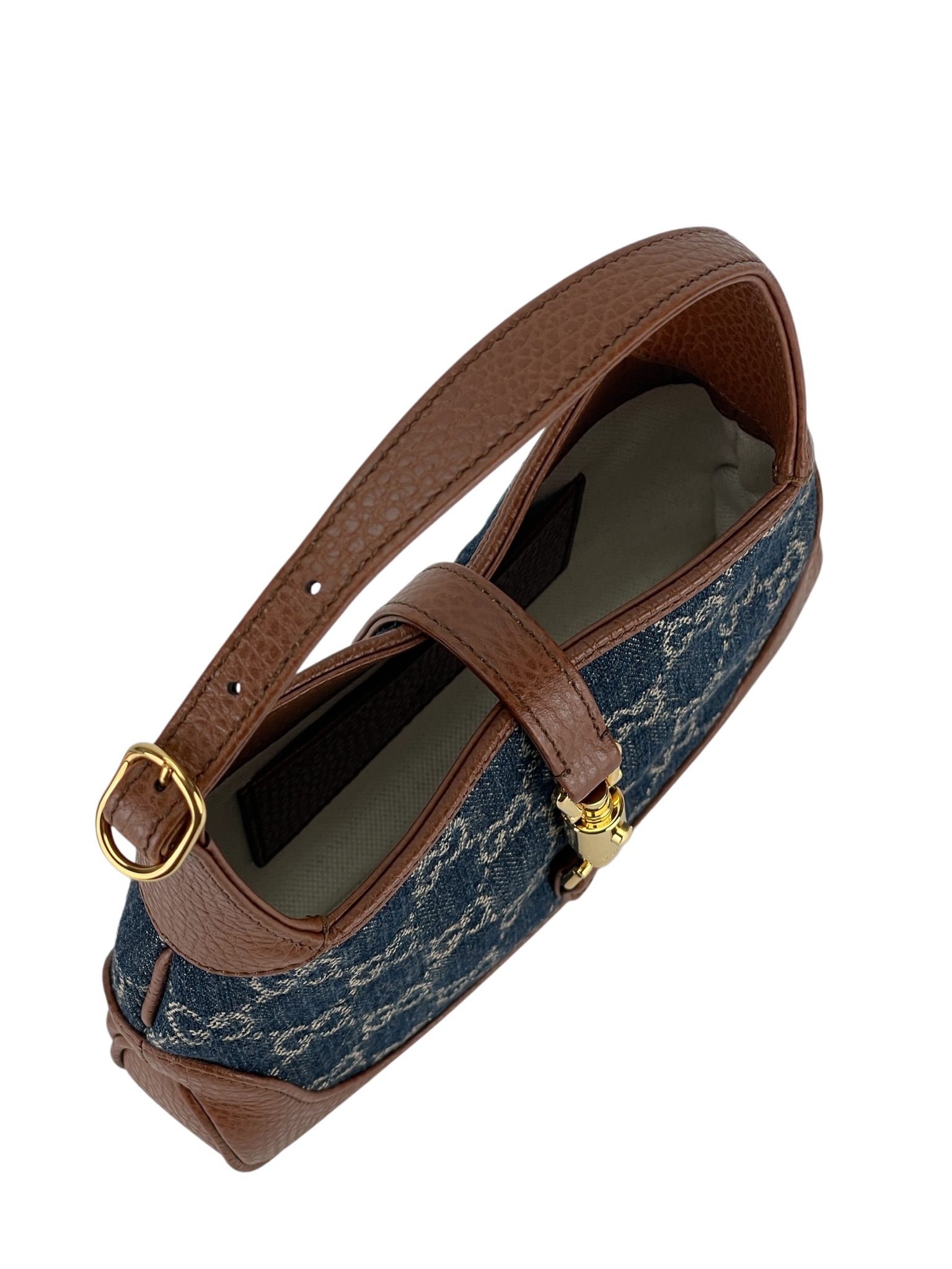 GUCCI - Denim Jackie 1961 leather Shoulder bag