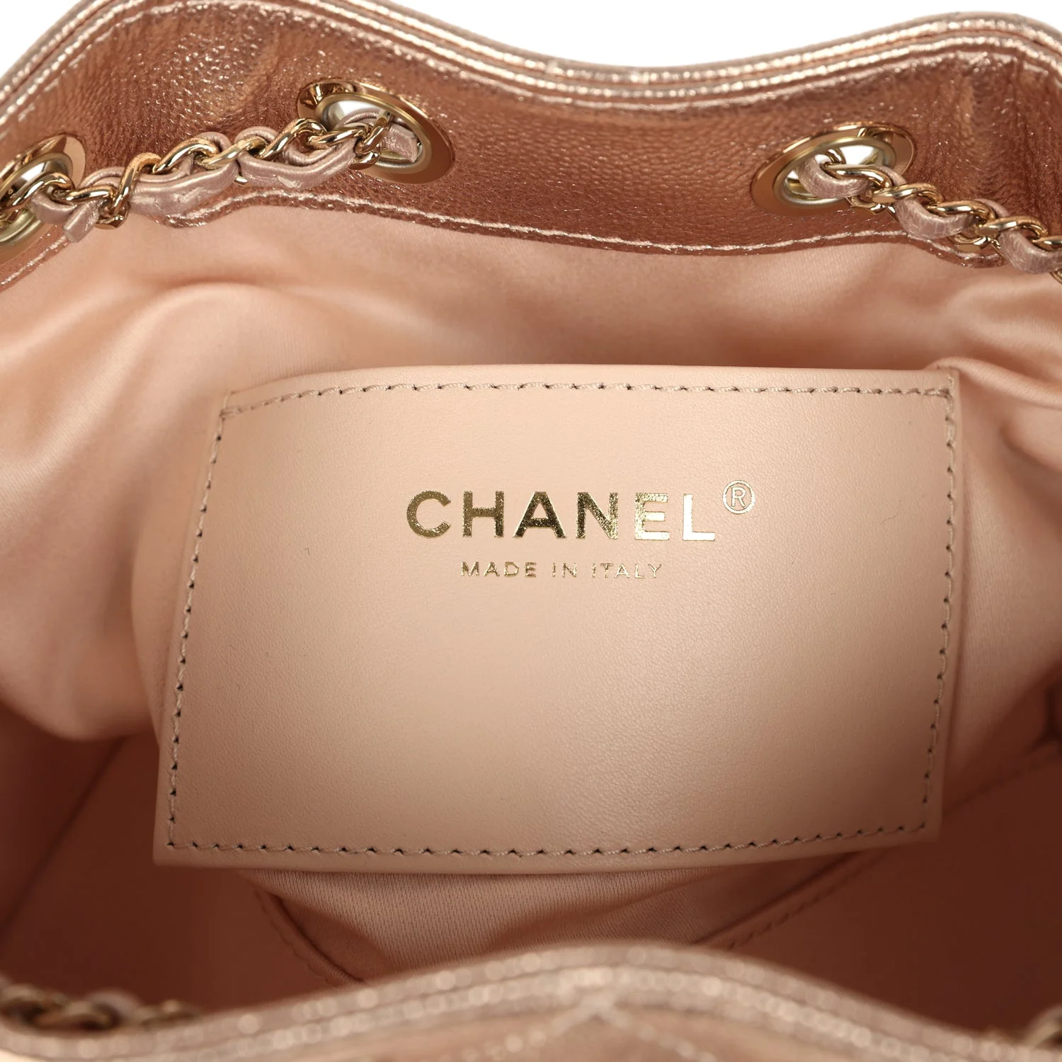 Chanel Mini 25 Hobo Bag Metallic Rose Gold Caviar Caviar Light Gold Hardware