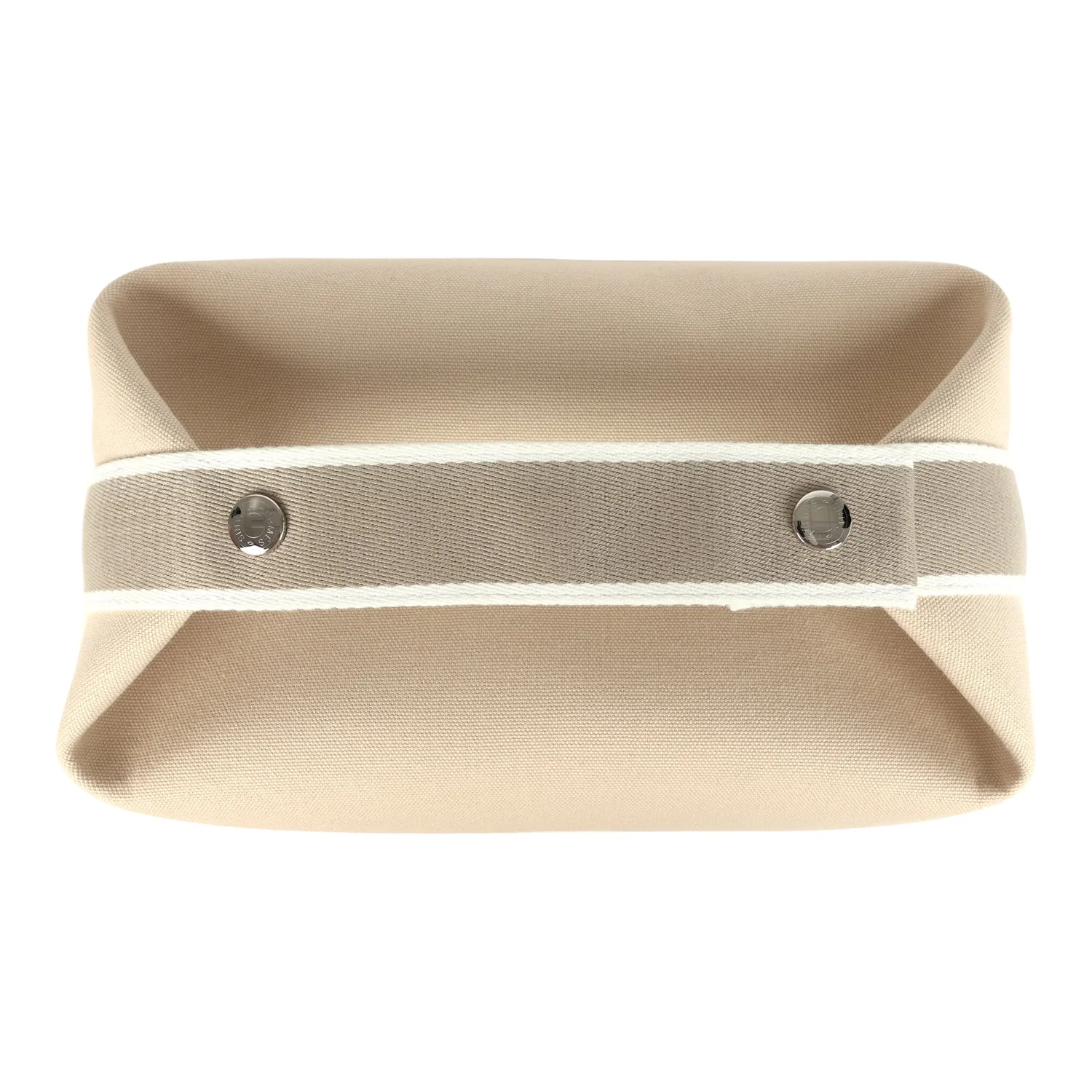 Hermes Bride-A-Brac Case GM Neutral Toile Canvas Palladium Hardware