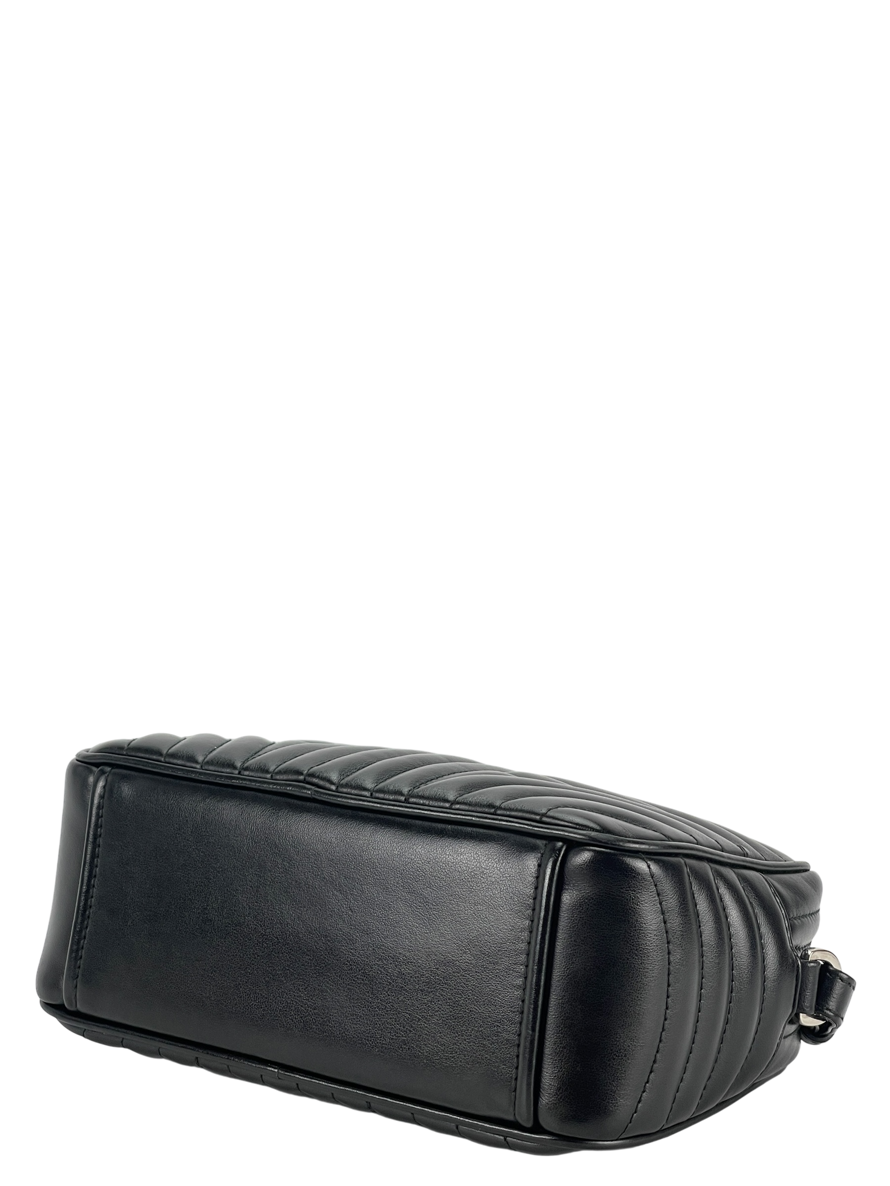 PRADA - Black Calfskin Soft Diagramme Camera Bag