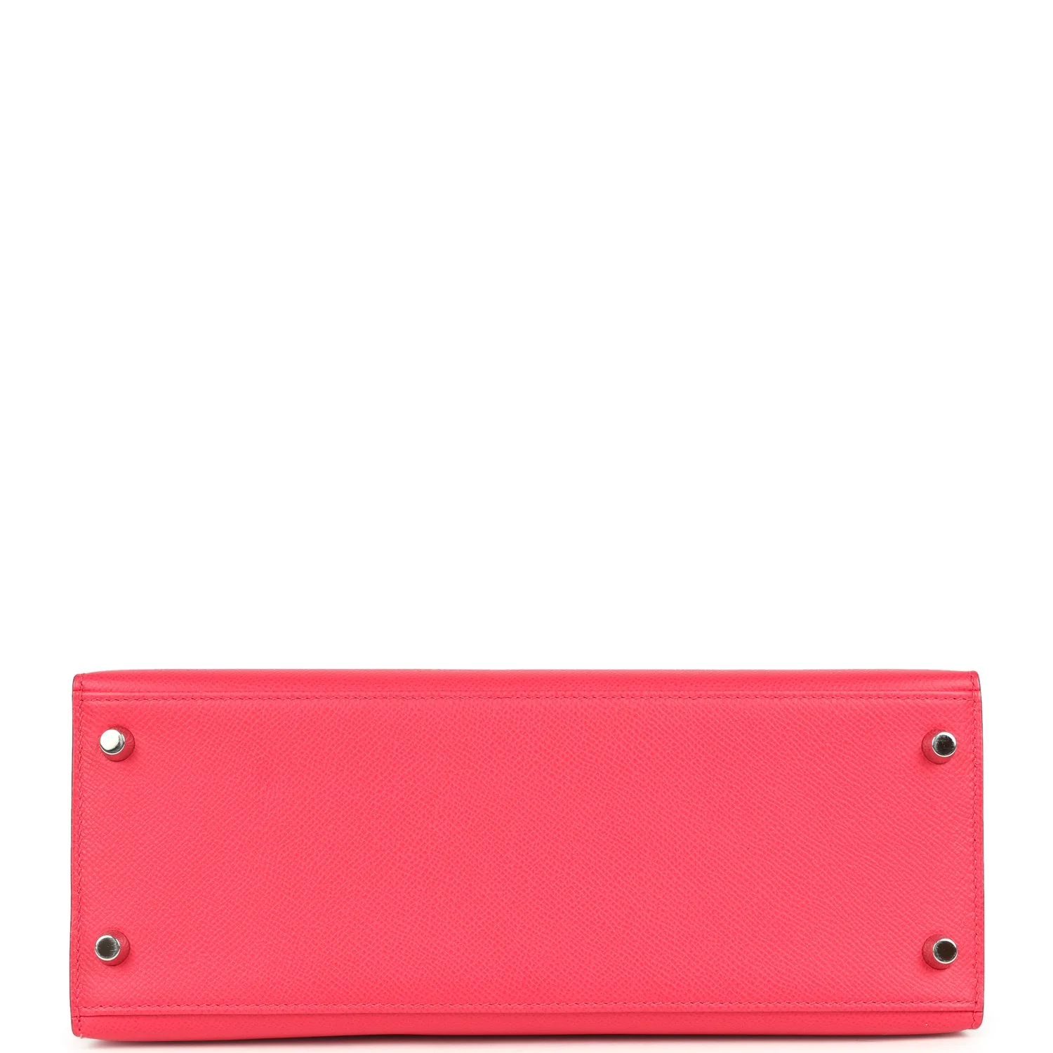 Pre-owned Hermes Kelly Sellier 28 Rose Extreme Epsom Palladium Hardware