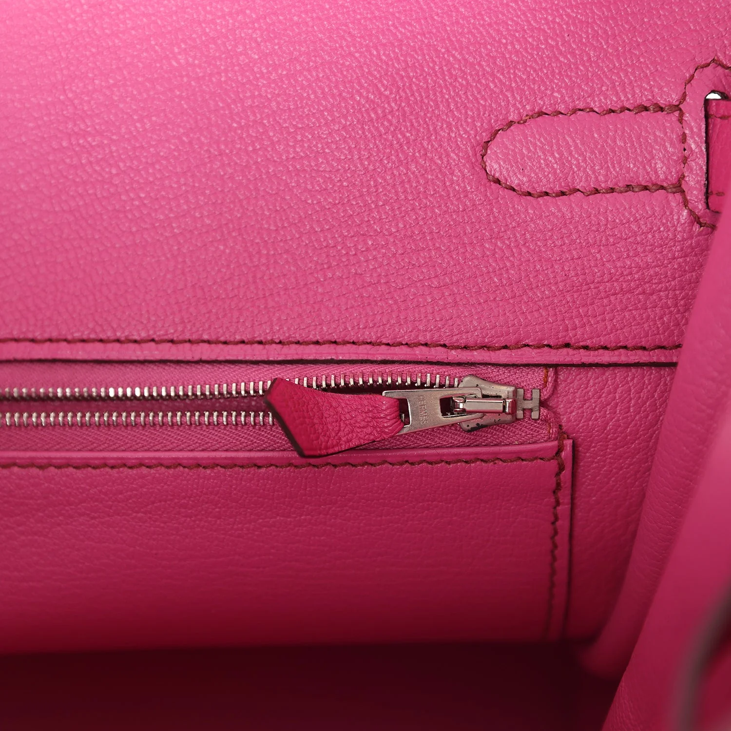 Pre-owned Hermes Birkin 35 Rose Shocking Chevre Mysore Palladium Hardware