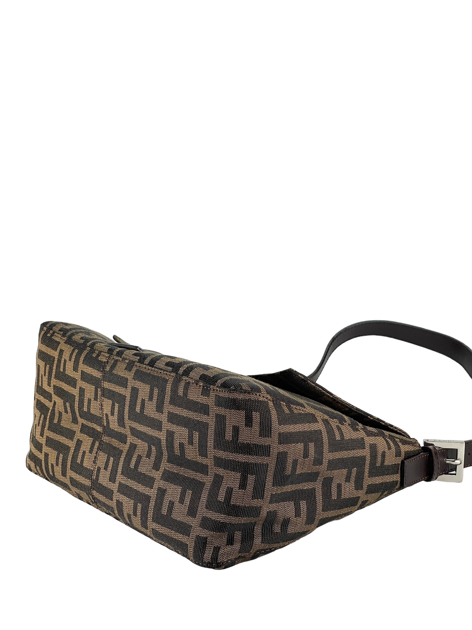 FENDI - Brown Zucca Mamma Baguette Handbag Silver Hardware