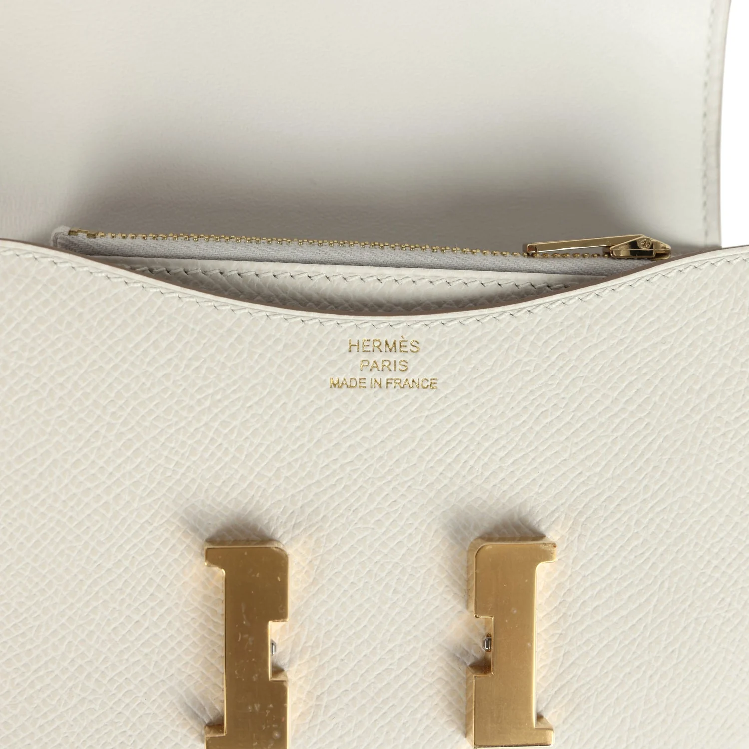 Hermes Constance Slim Wallet Craie Epsom Gold Hardware