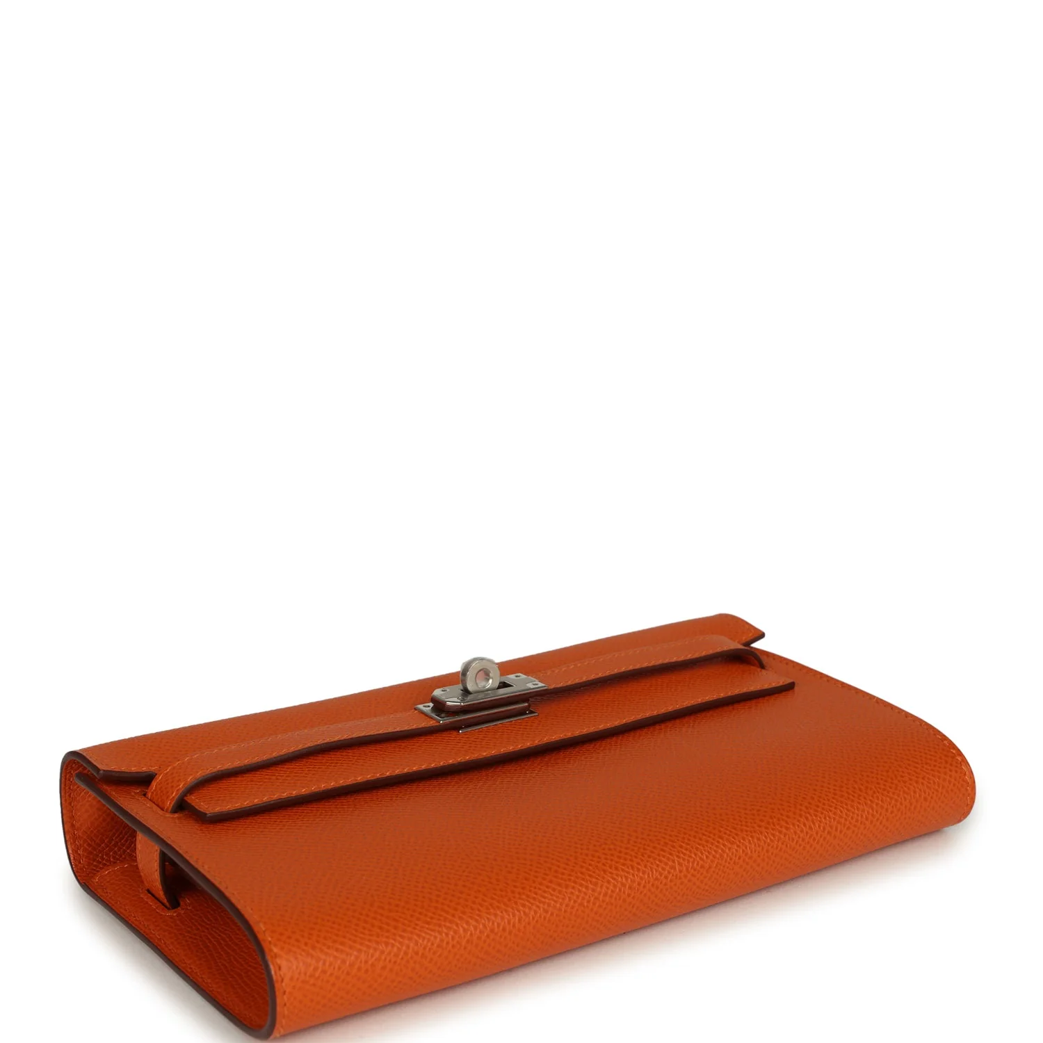 Hermes Kelly Wallet To Go Orange Epsom Palladium Hardware
