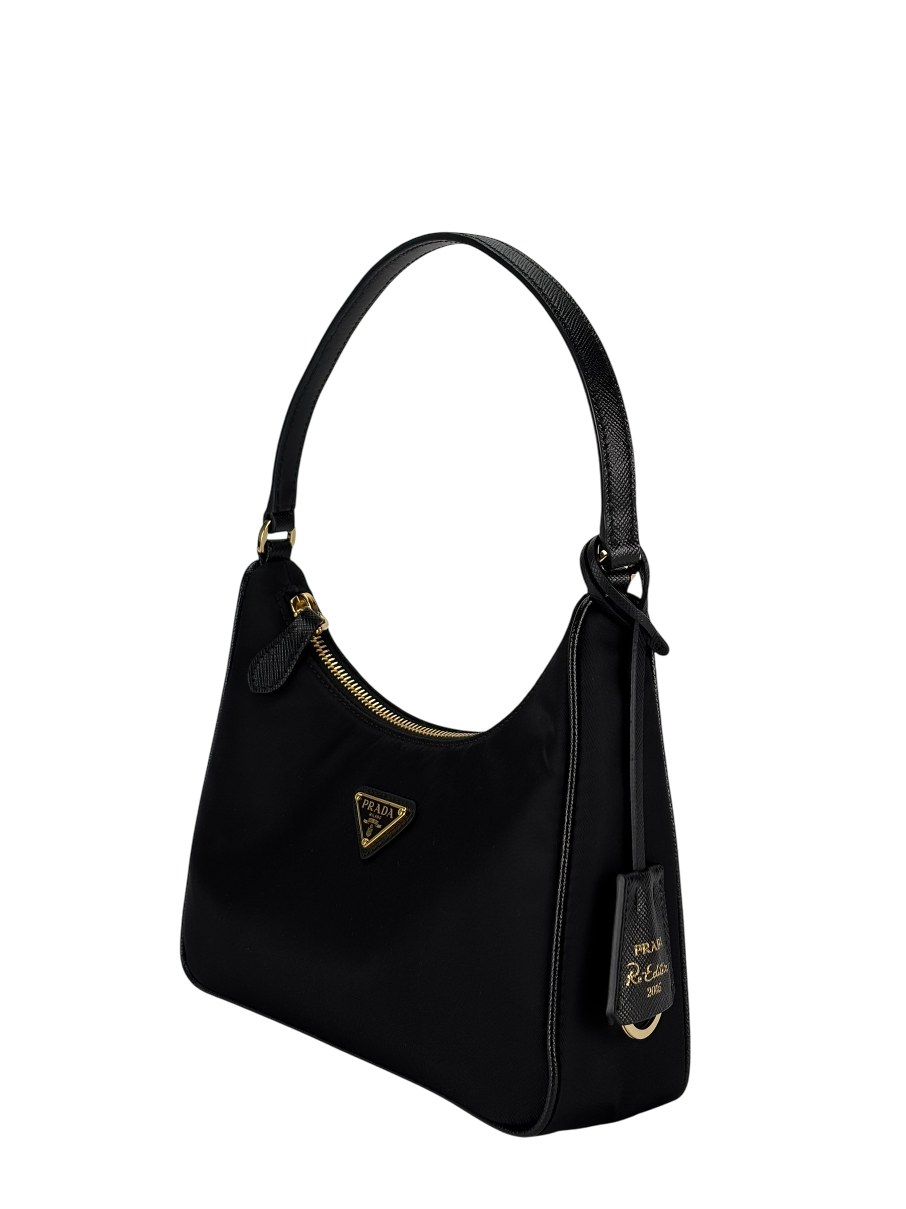PRADA - Black 2way Nylon Hobo Bag