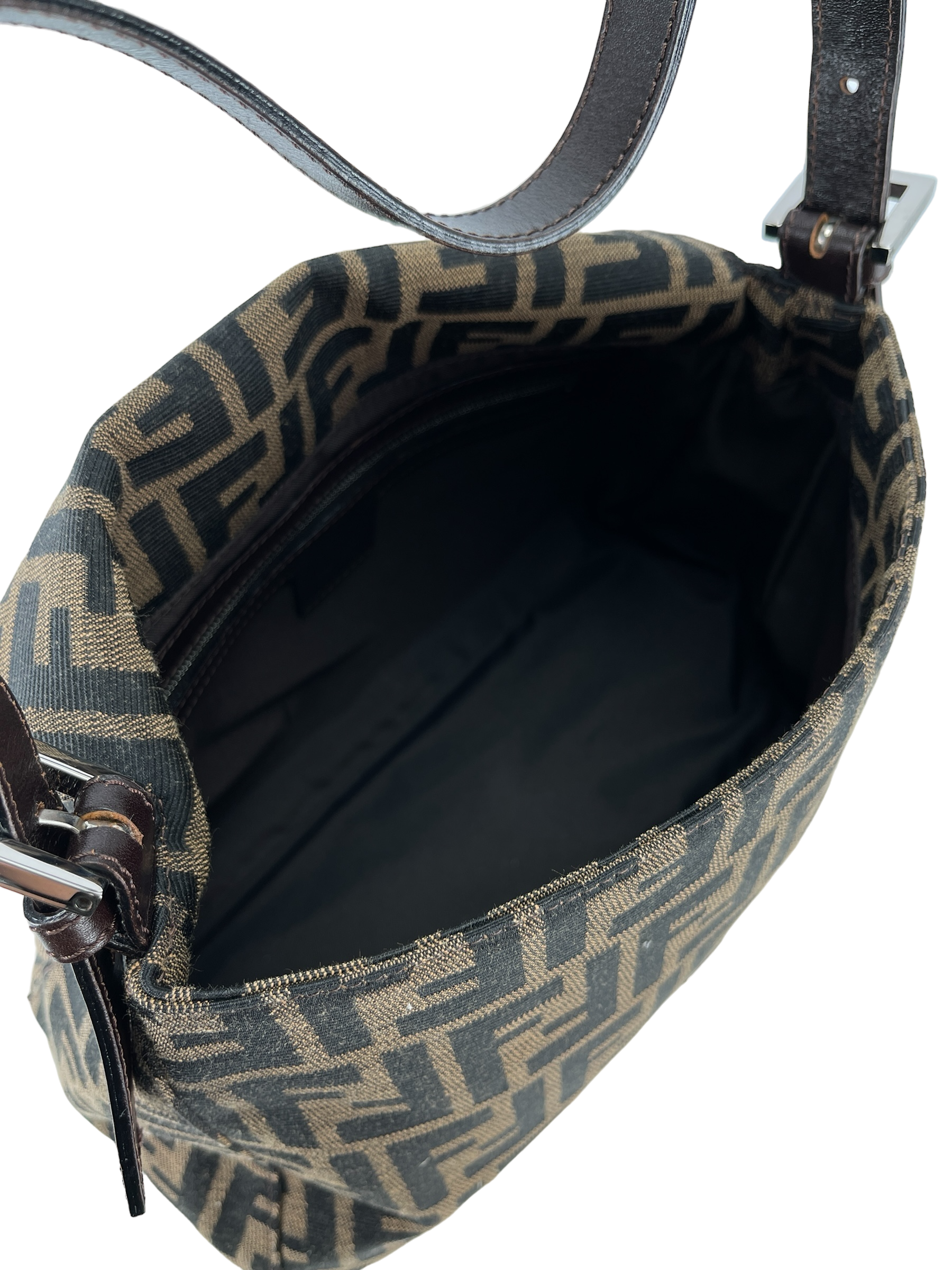 FENDI - Brown Zucca Mamma Baguette Handbag Silver Hardware