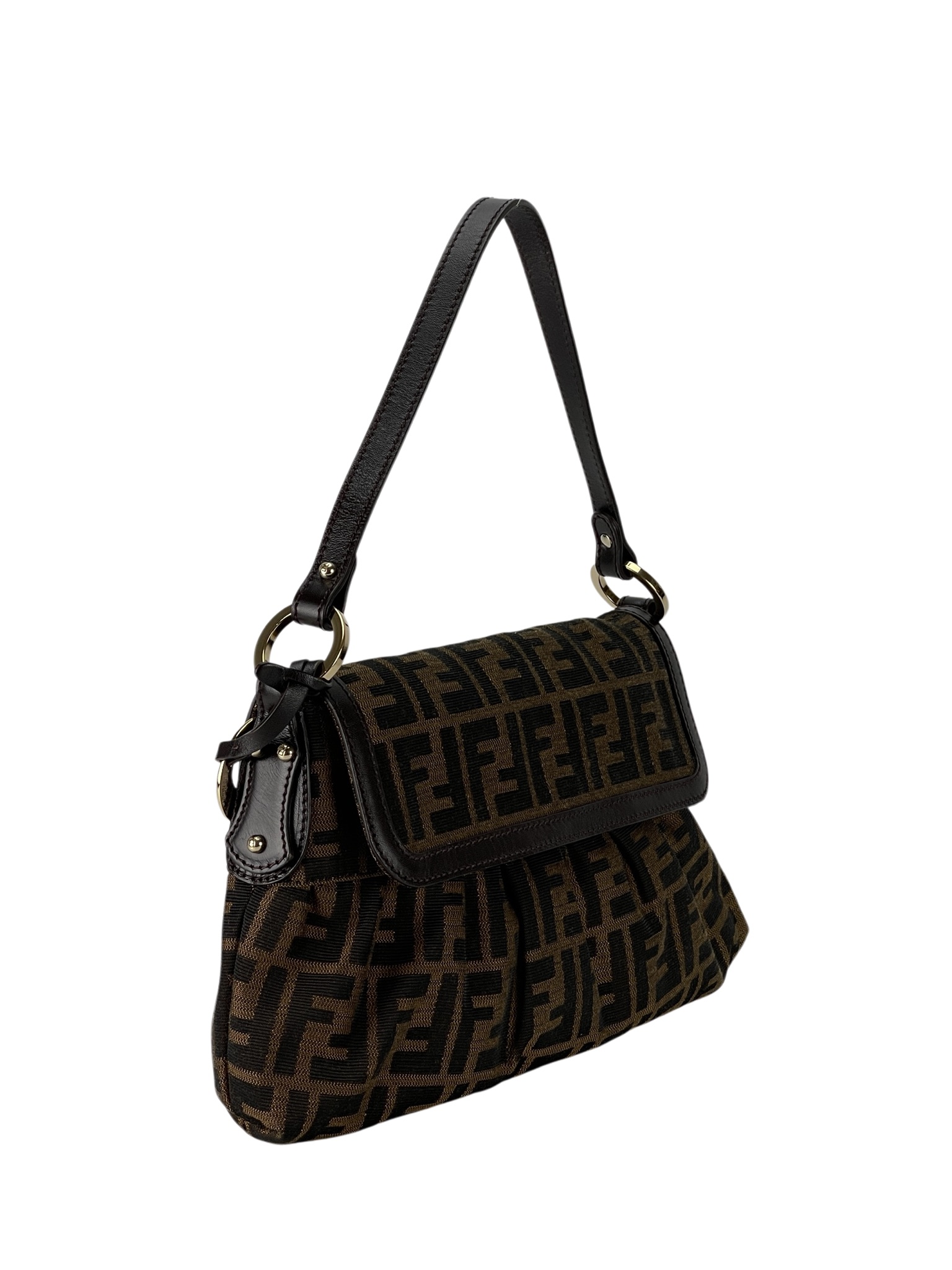 FENDI - Brown Canvas Zucca one-Shoulder Bag