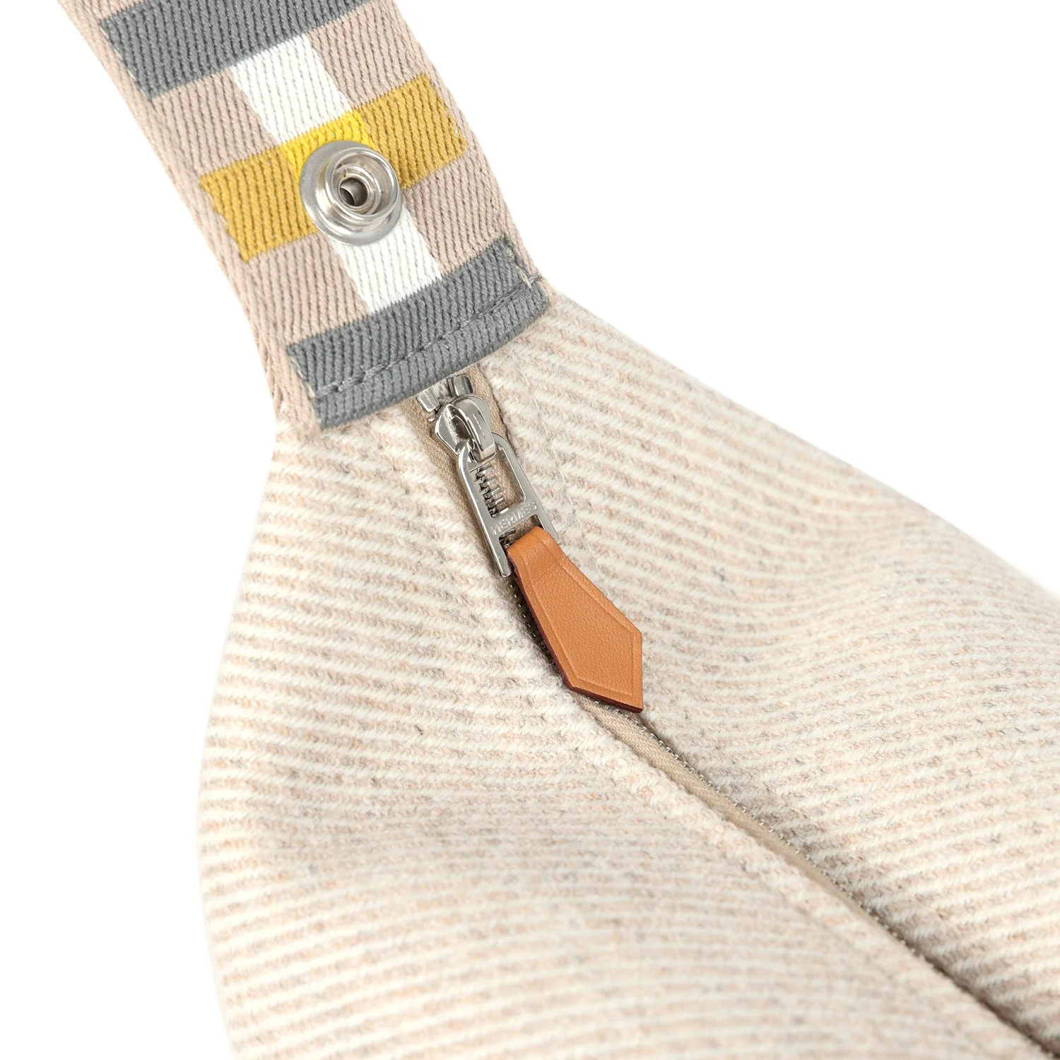 Hermes Bride-A-Brac Au Carre Case PM Seigle Wool Palladium Hardware