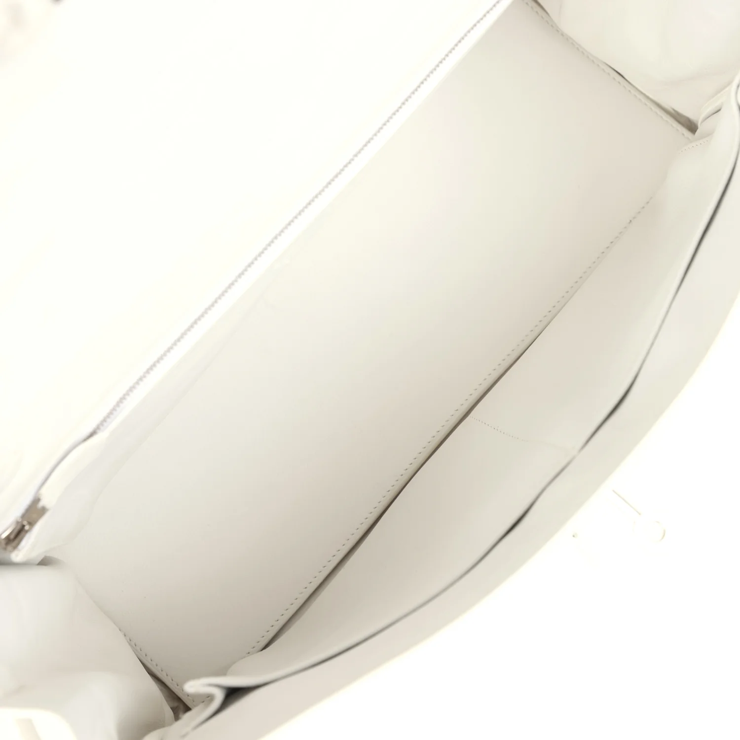 Pre-owned Hermes Kelly Lakis 35 White Swift Palladium Hardware