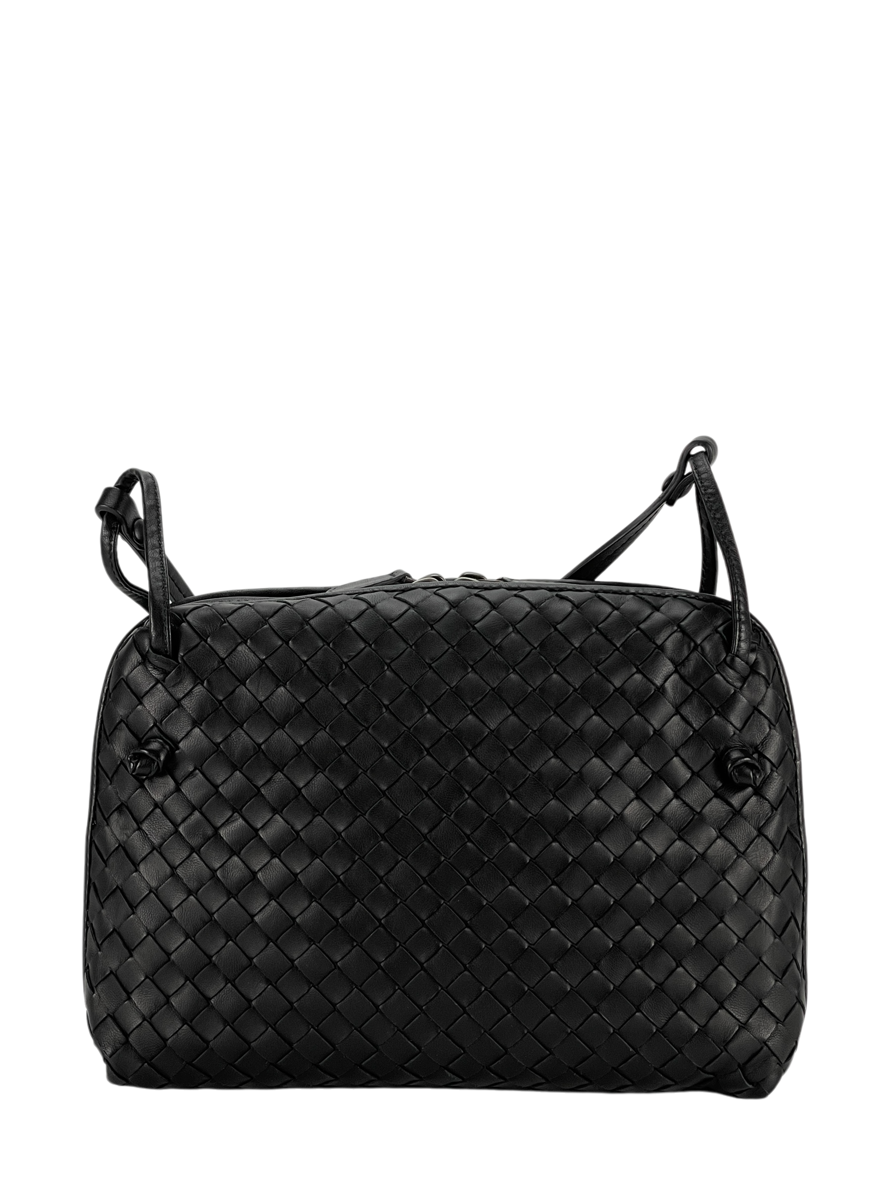 BOTTEGA VENETA - Black Nodini Intrecciato Crossbody Bag