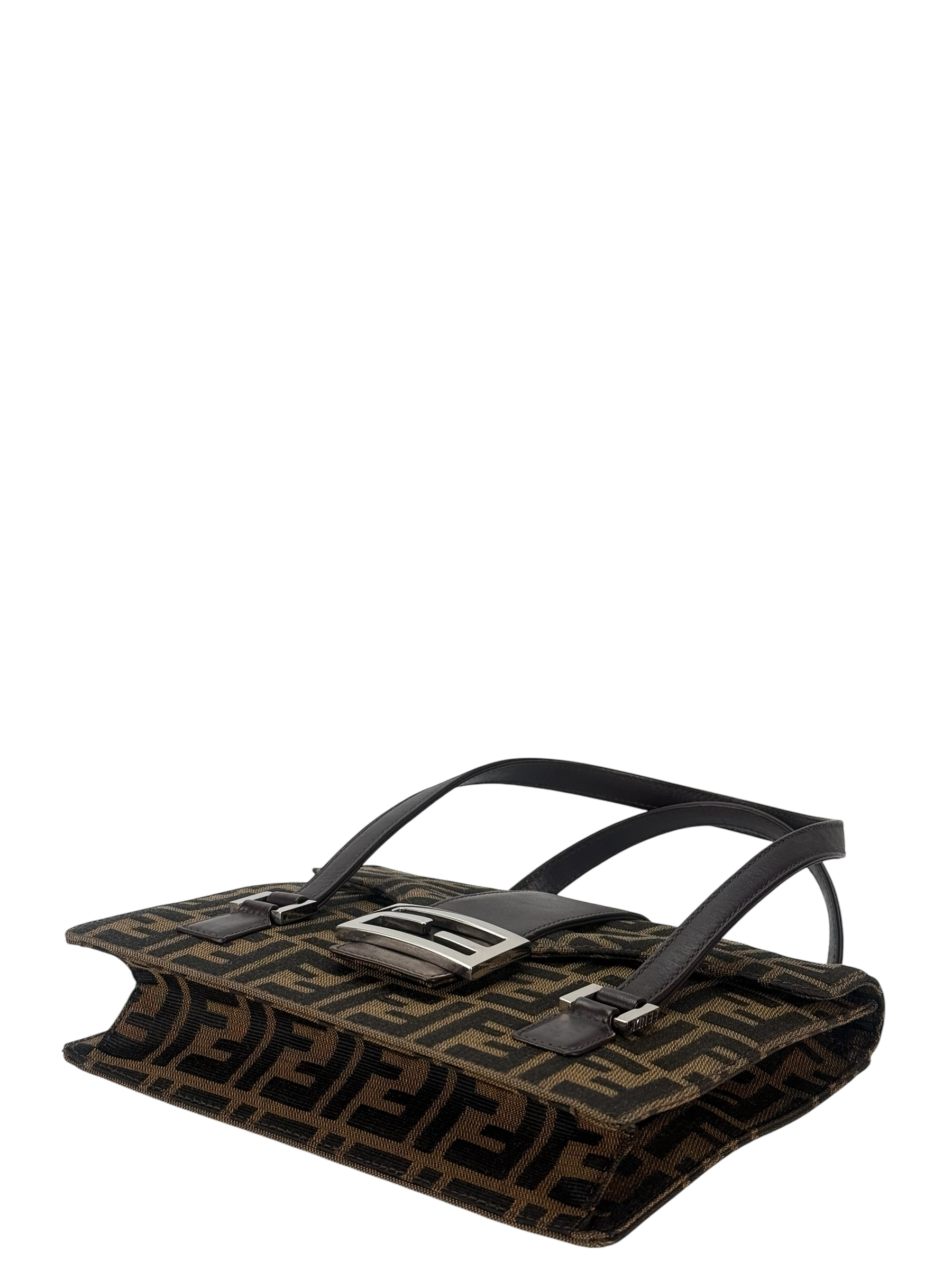 FENDI - Brown Canvas Zucca Pattern Handbag