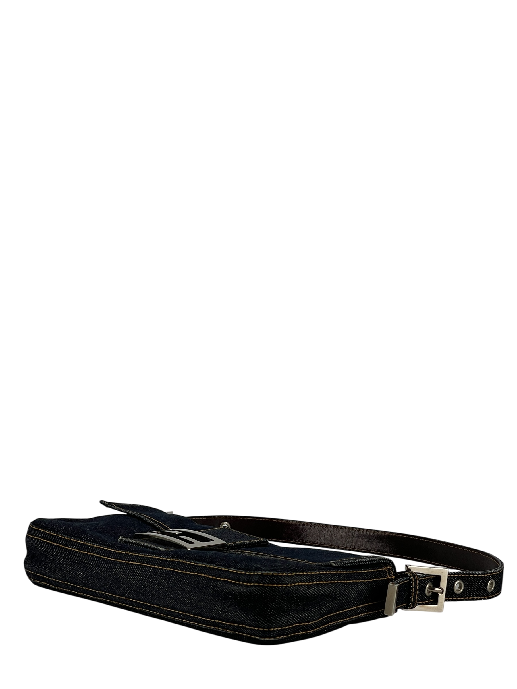 FENDI - Dark Denim Baguette Bag Silver Hardware