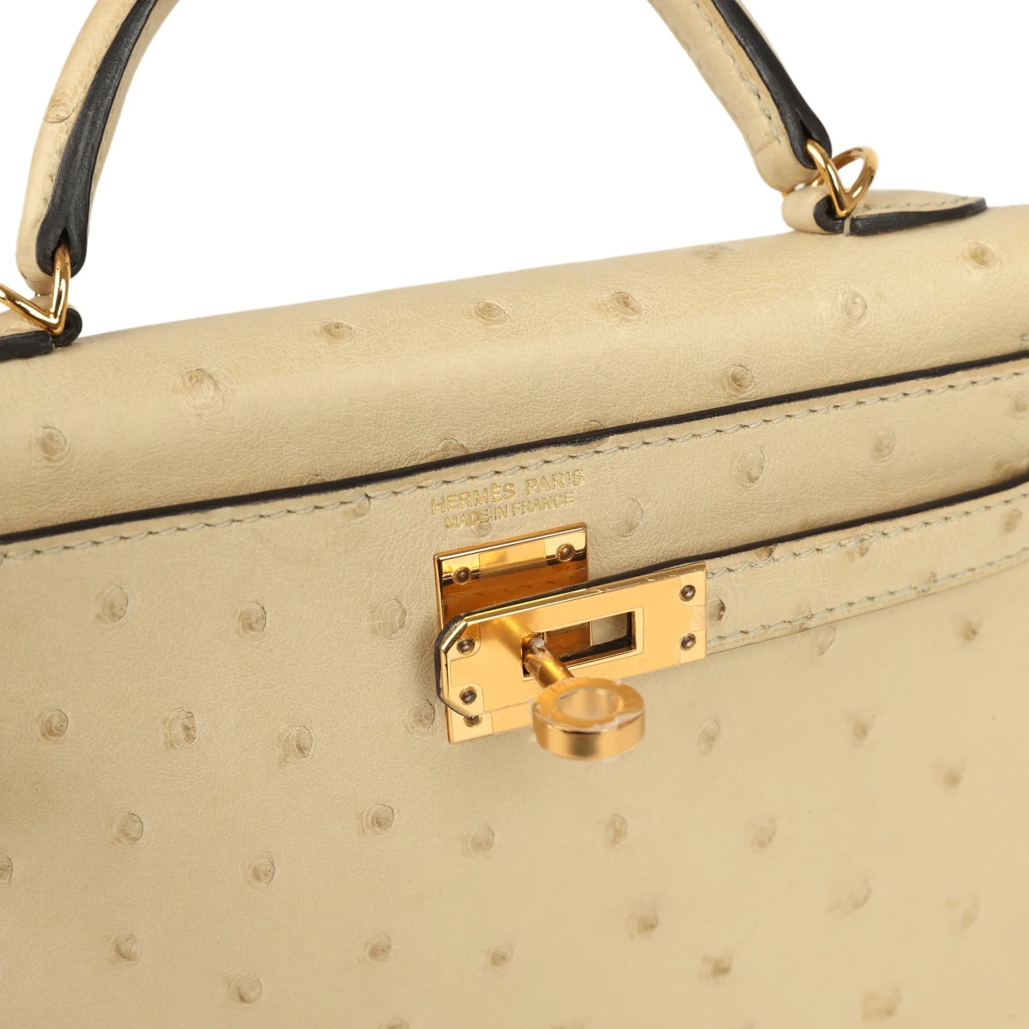 Hermes Kelly Sellier 20 Parchemin Ostrich Gold Hardware