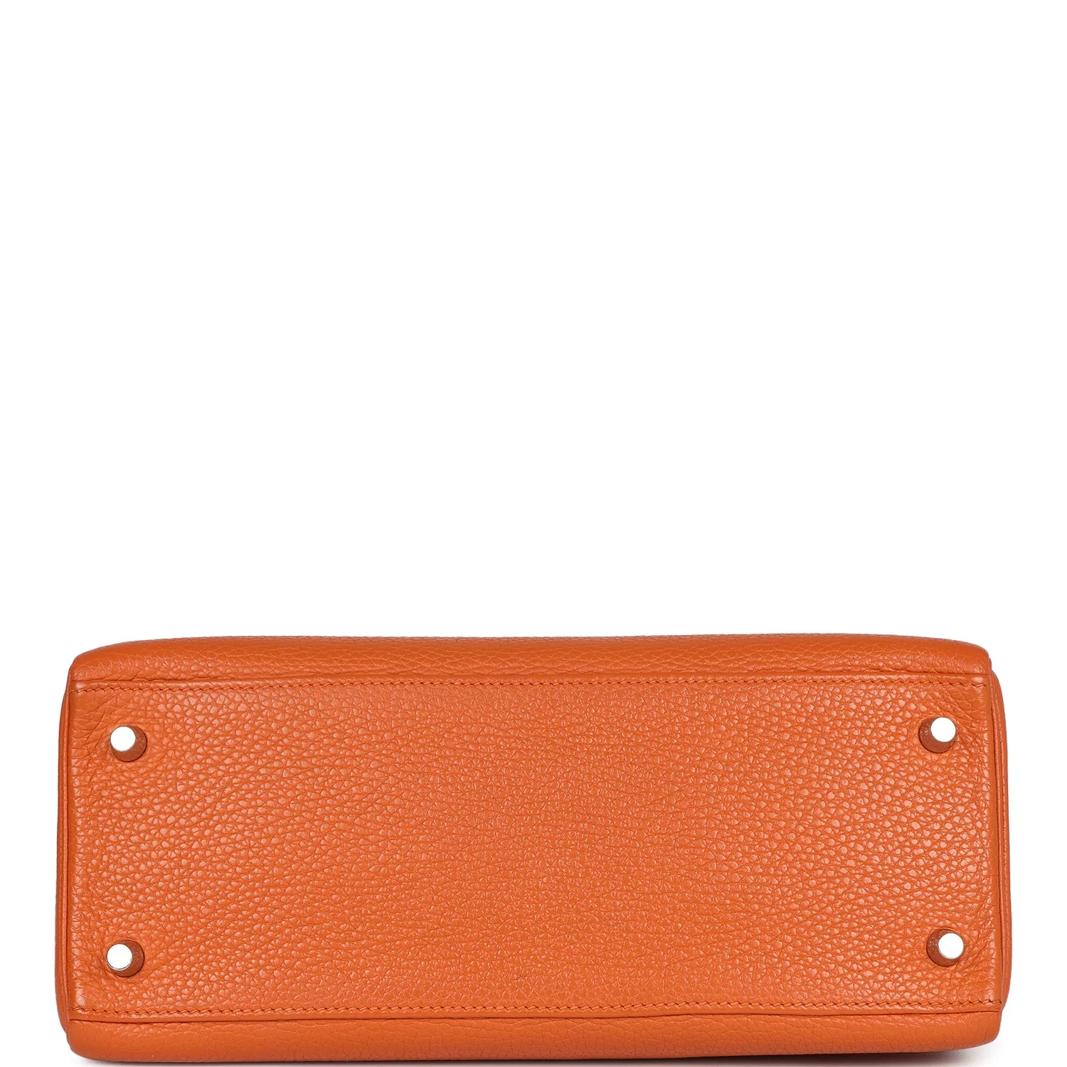Pre-owned Hermes Kelly Retourne 28 Orange Togo Palladium Hardware