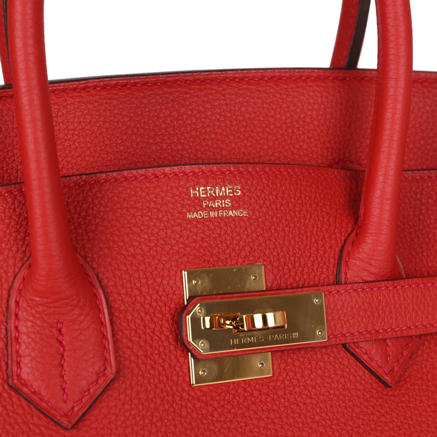 Pre-owned Hermes Birkin 35 Geranium Togo Gold Hardware
