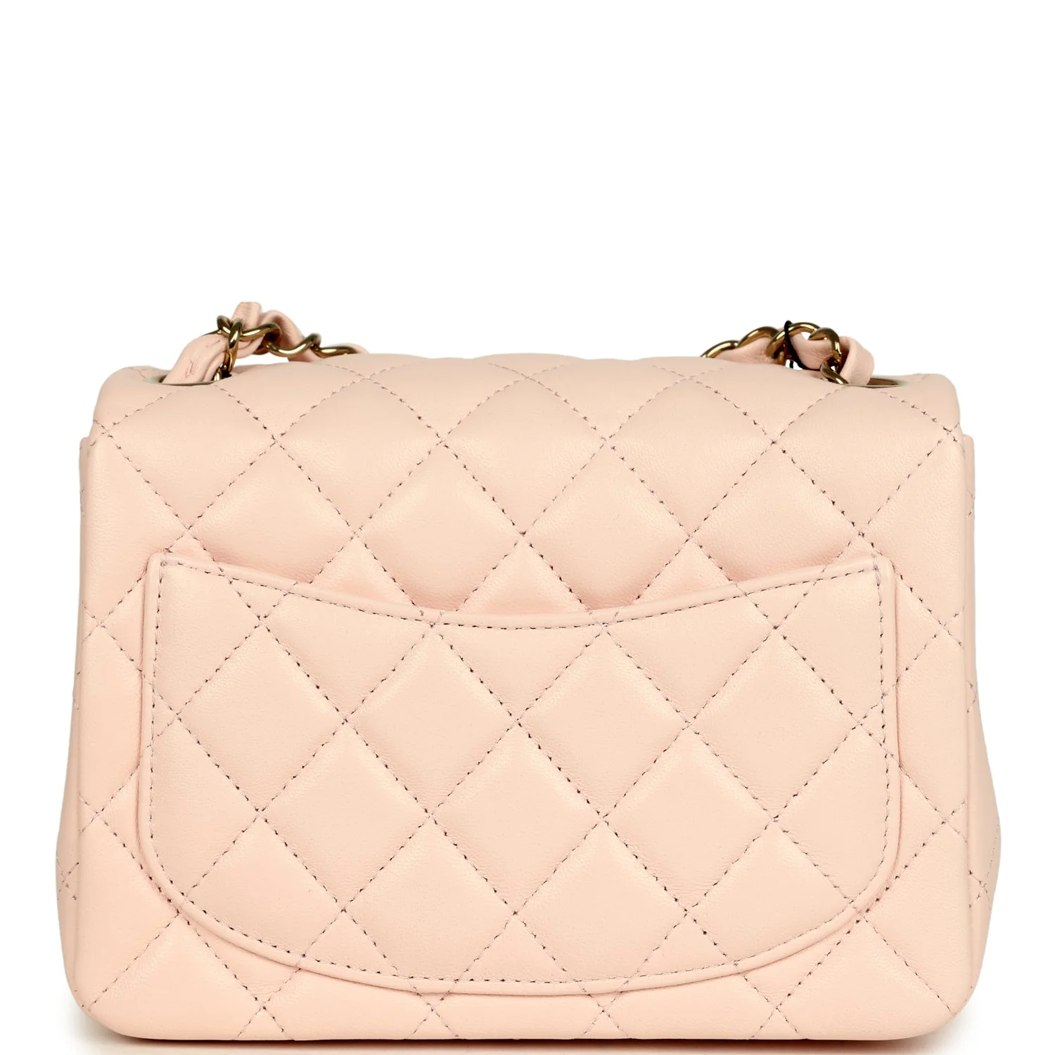 Chanel Mini Classic Square Flap Bag Light Pink Lambskin Light Gold Hardware