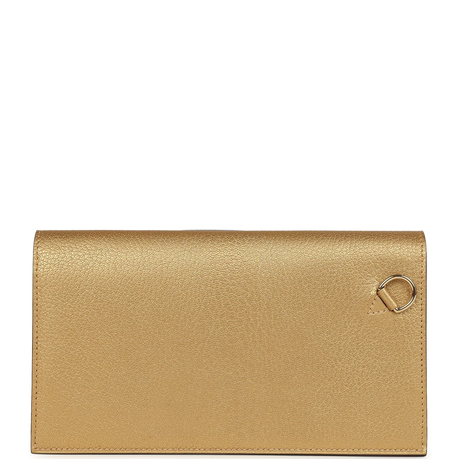 Hermes Kelly Pocket Long Wallet Dore Chamkilight Goatskin Permabrass Hardware