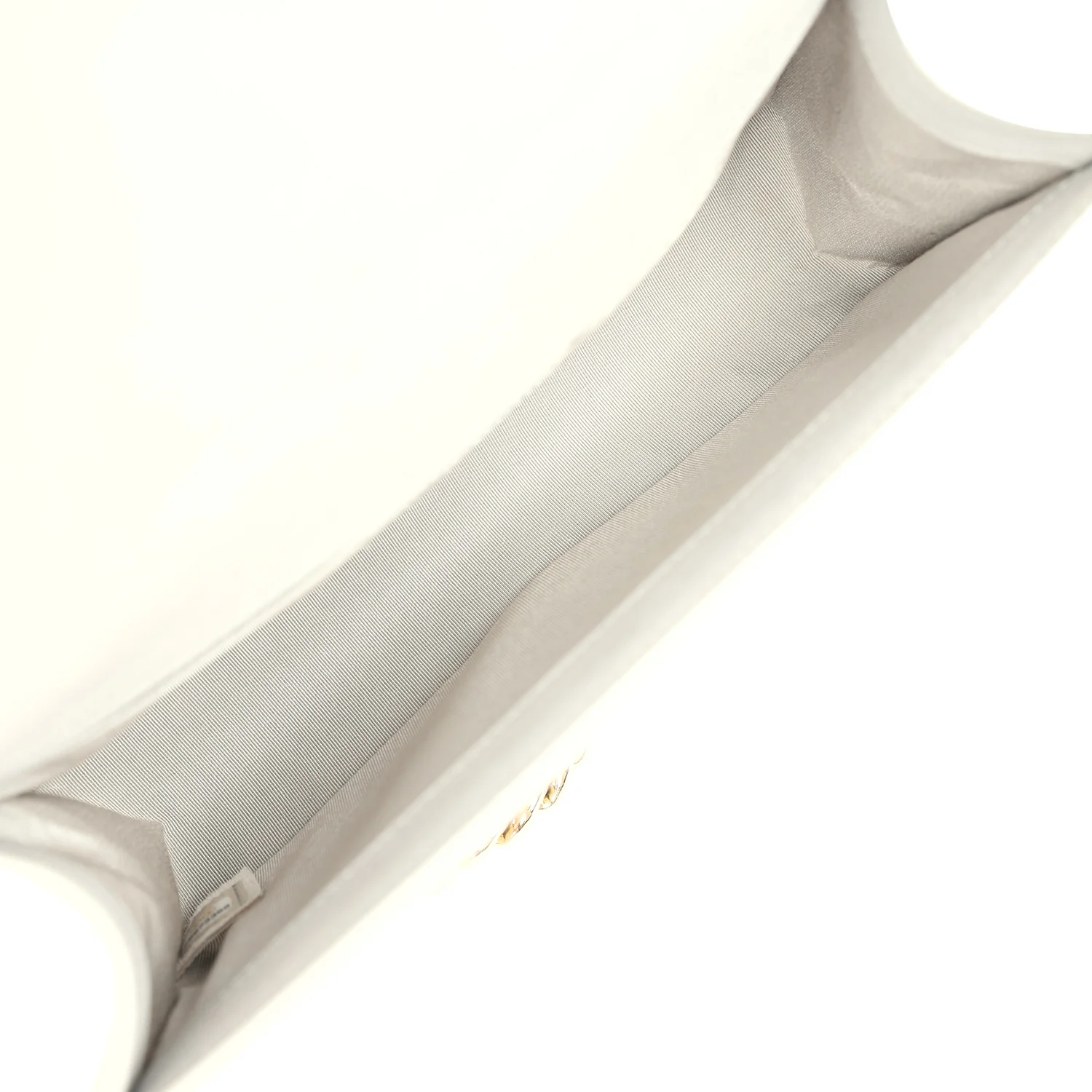 Pre-owned Chanel Medium Boy Bag Grey Shiny Caviar Light Gold Hardware