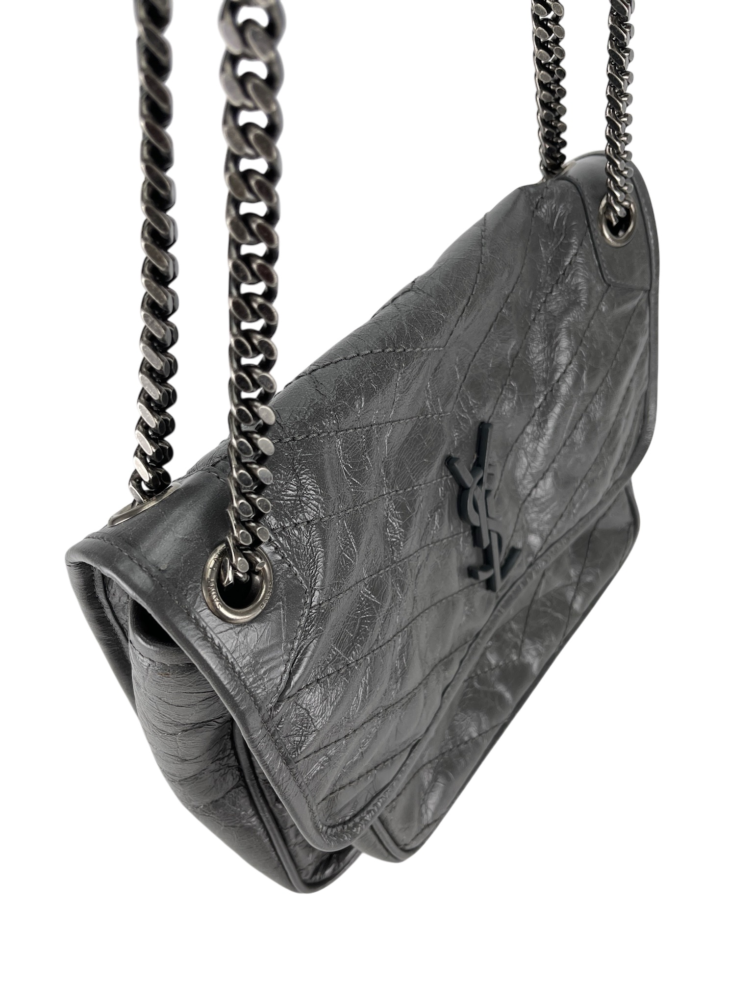 SAINT LAURENT - Medium Niki Grey Shoulder Bag