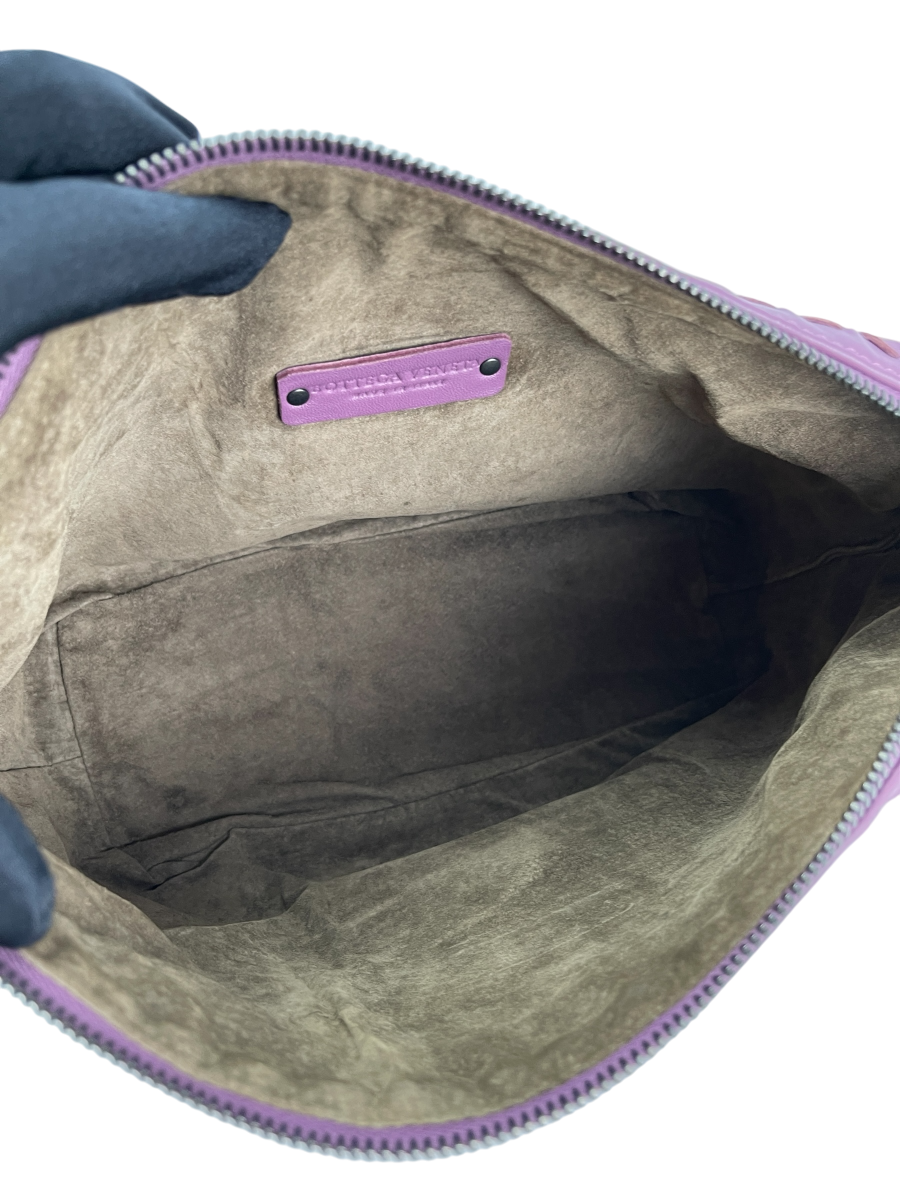 BOTTEGA VENETA - Zip Hobo Intrecciato Nappa Purple Lambskin