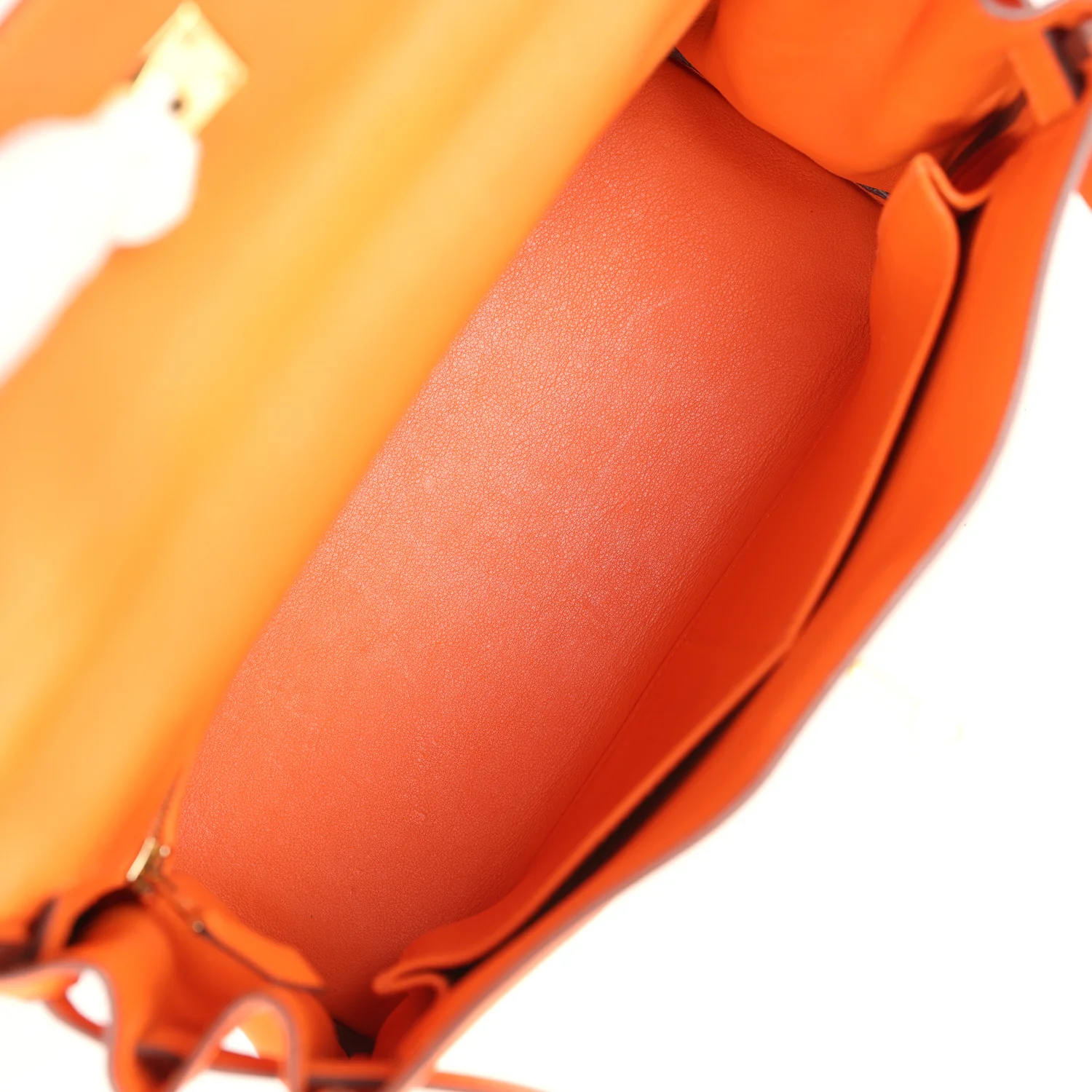 Pre-owned Hermes Kelly Retourne 28 Vibrato Orange Evercalf Gold Hardware