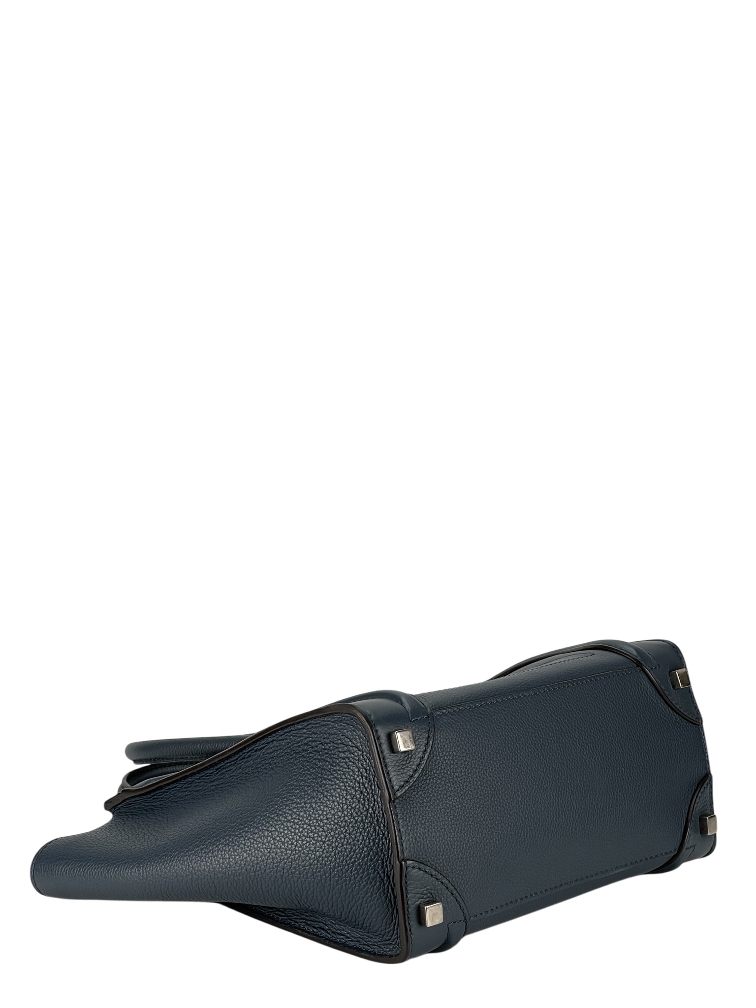 CELINE - Micro Luggage handbag in Drummed Calfskin Blue