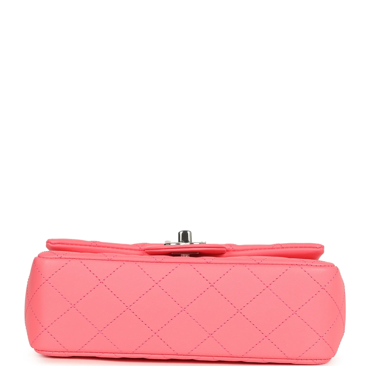 Chanel Mini Rectangular Flap Bag Pink Lambskin Silver Hardware