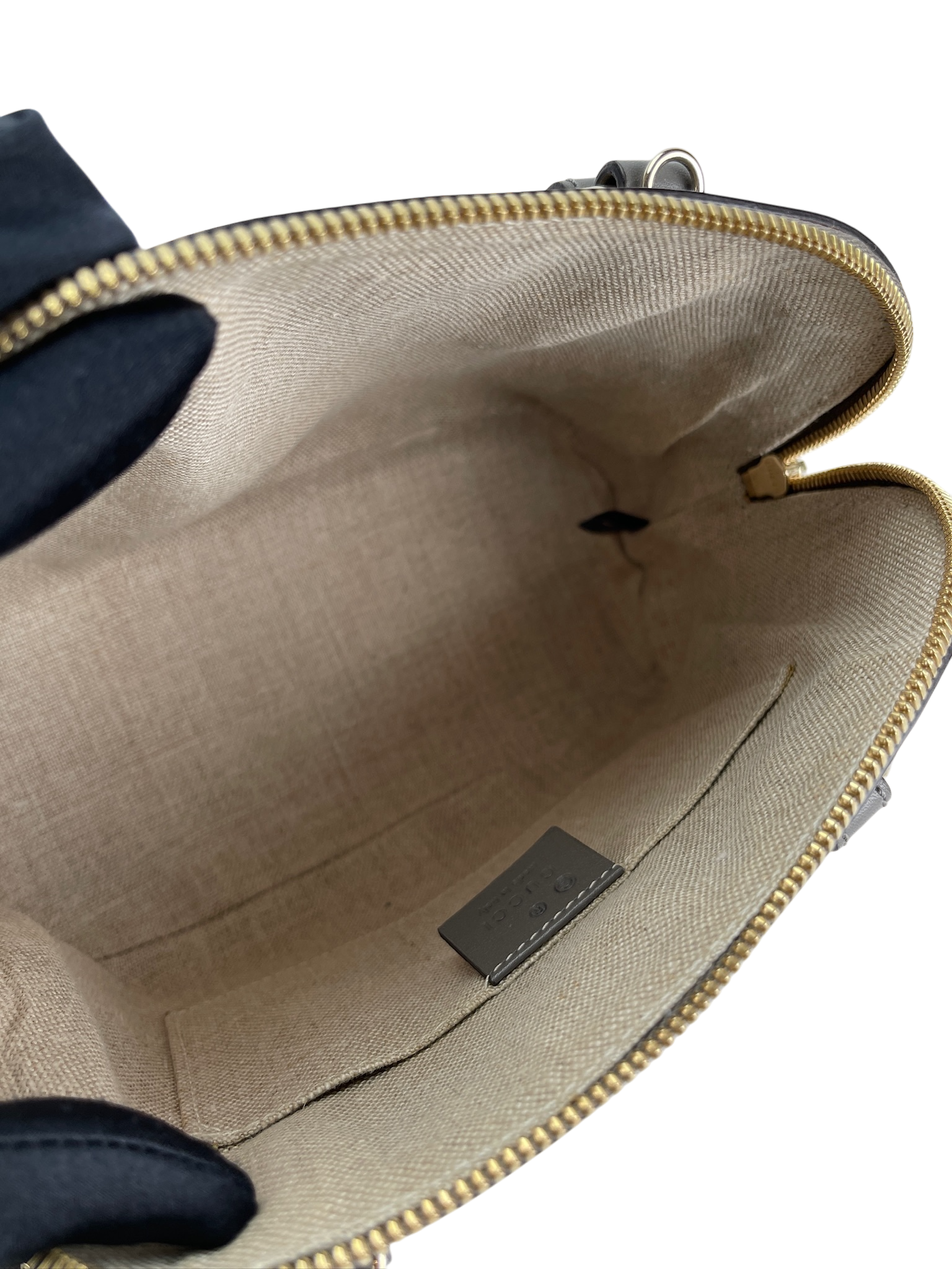 GUCCI - Grey Calfskin Micro Guccissima Leather Dome Bag