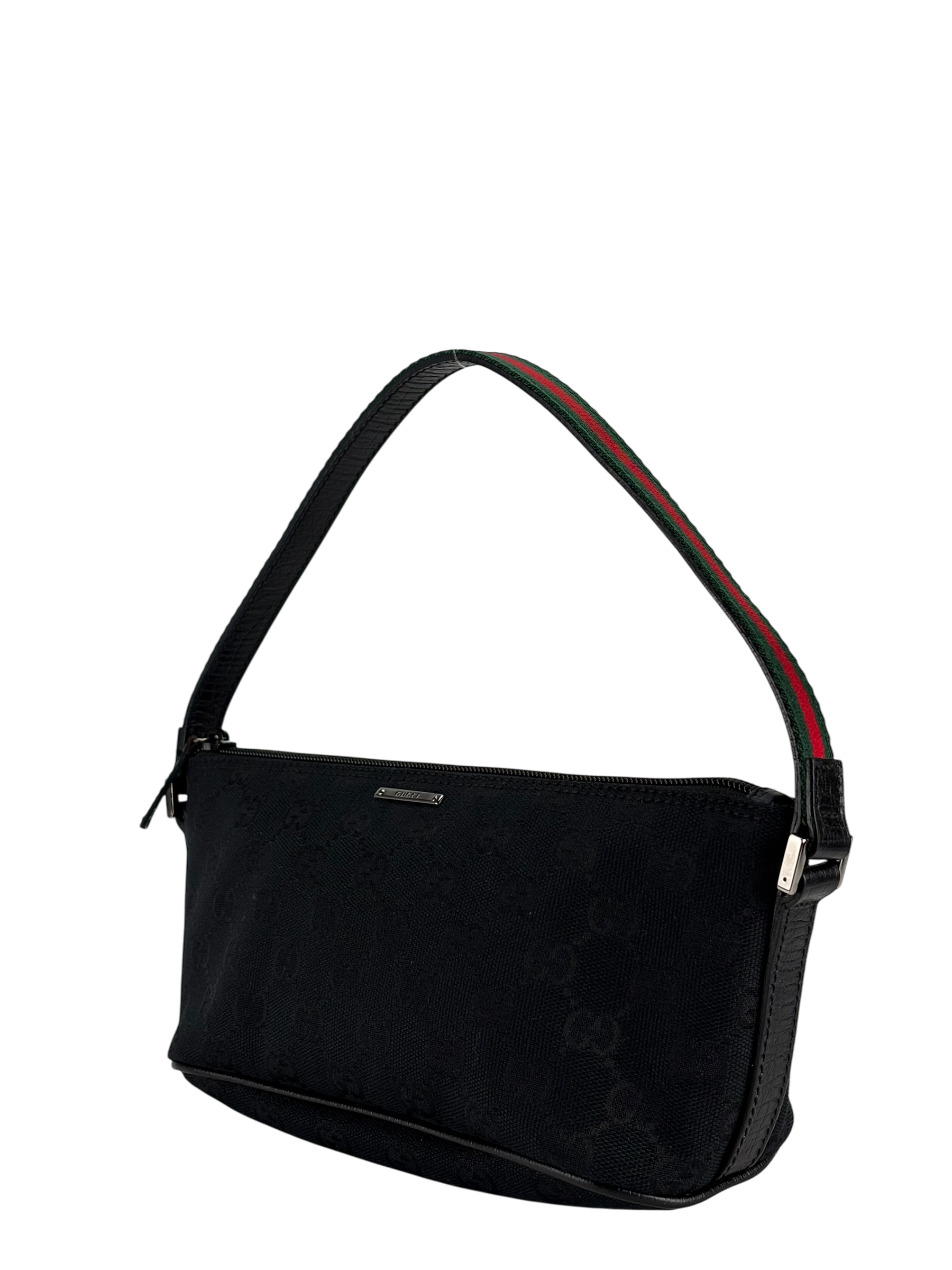 GUCCI - Black Ophidia Canvas Accessory Pouch Handbag