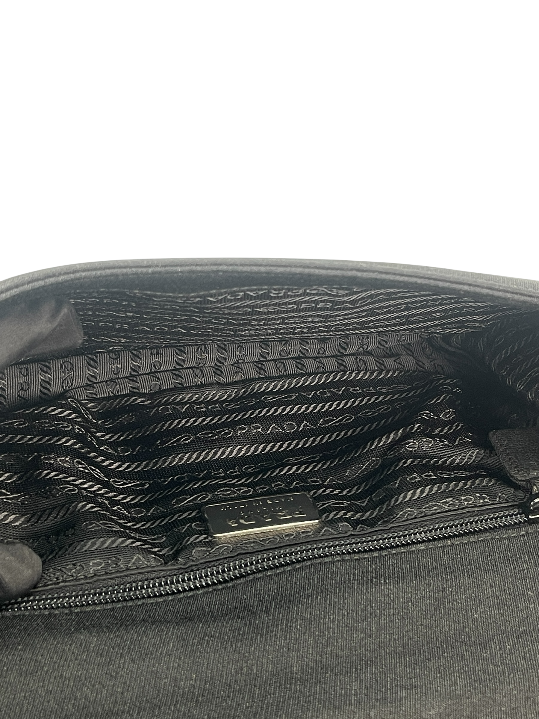 PRADA - Black Nylon Plastic Chain Shoulder Bag