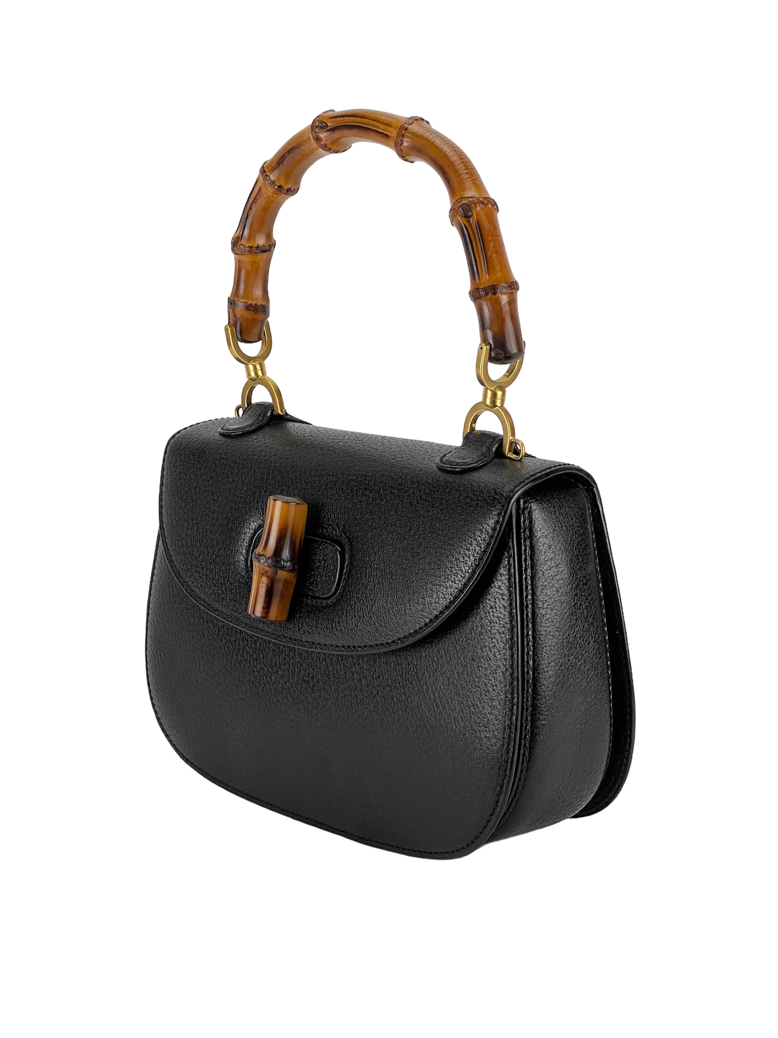 GUCCI - 2way Smalll leather Bamboo Handbag